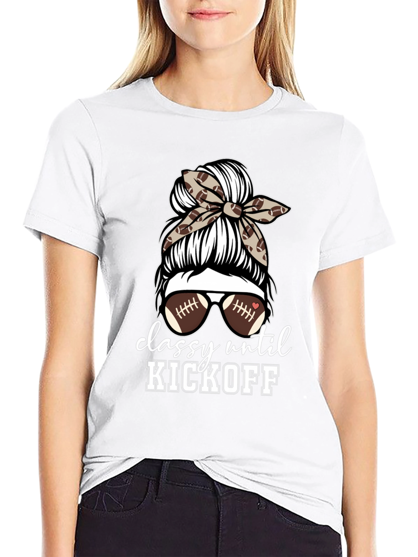Classy Until Kickoff Football Mom T-Shirt