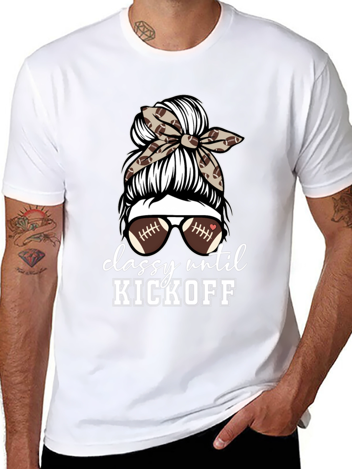 Classy Until Kickoff Football Mom T-Shirt