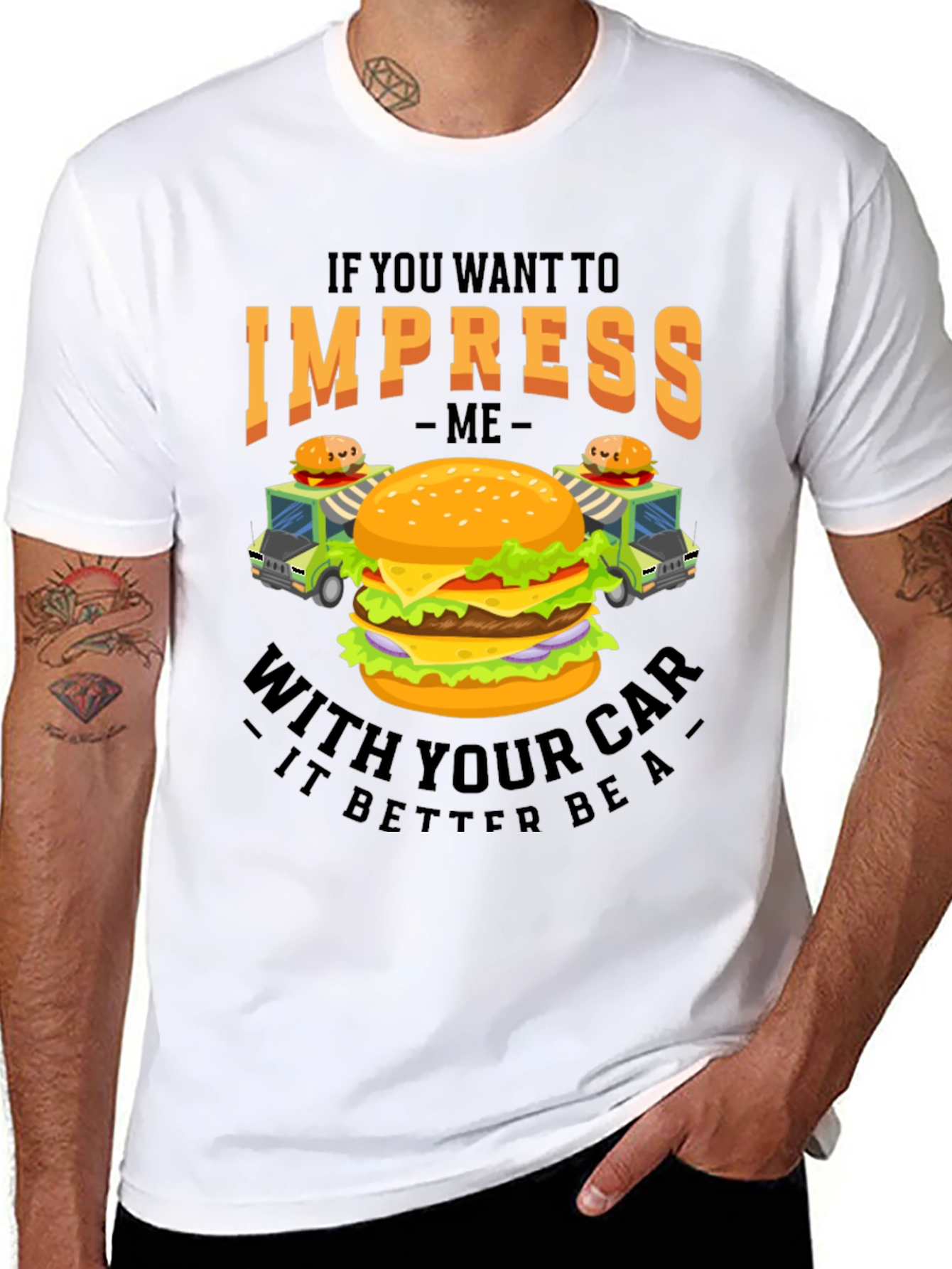Impress Car Burger Black T-Shirt