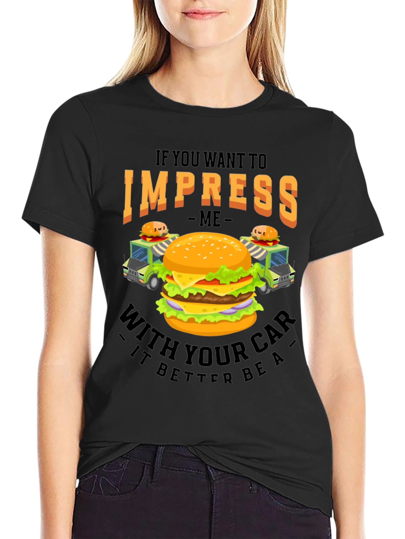 Impress Car Burger Black T-Shirt