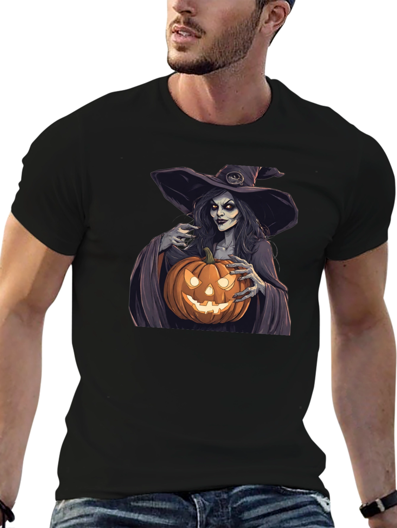 Witch Pumpkin Graphic Tee - Halloween T-Shirt