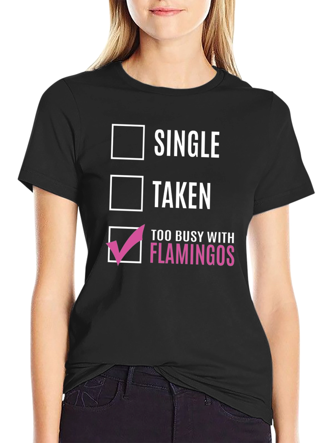 Busy With Flamingos Graphic Tee