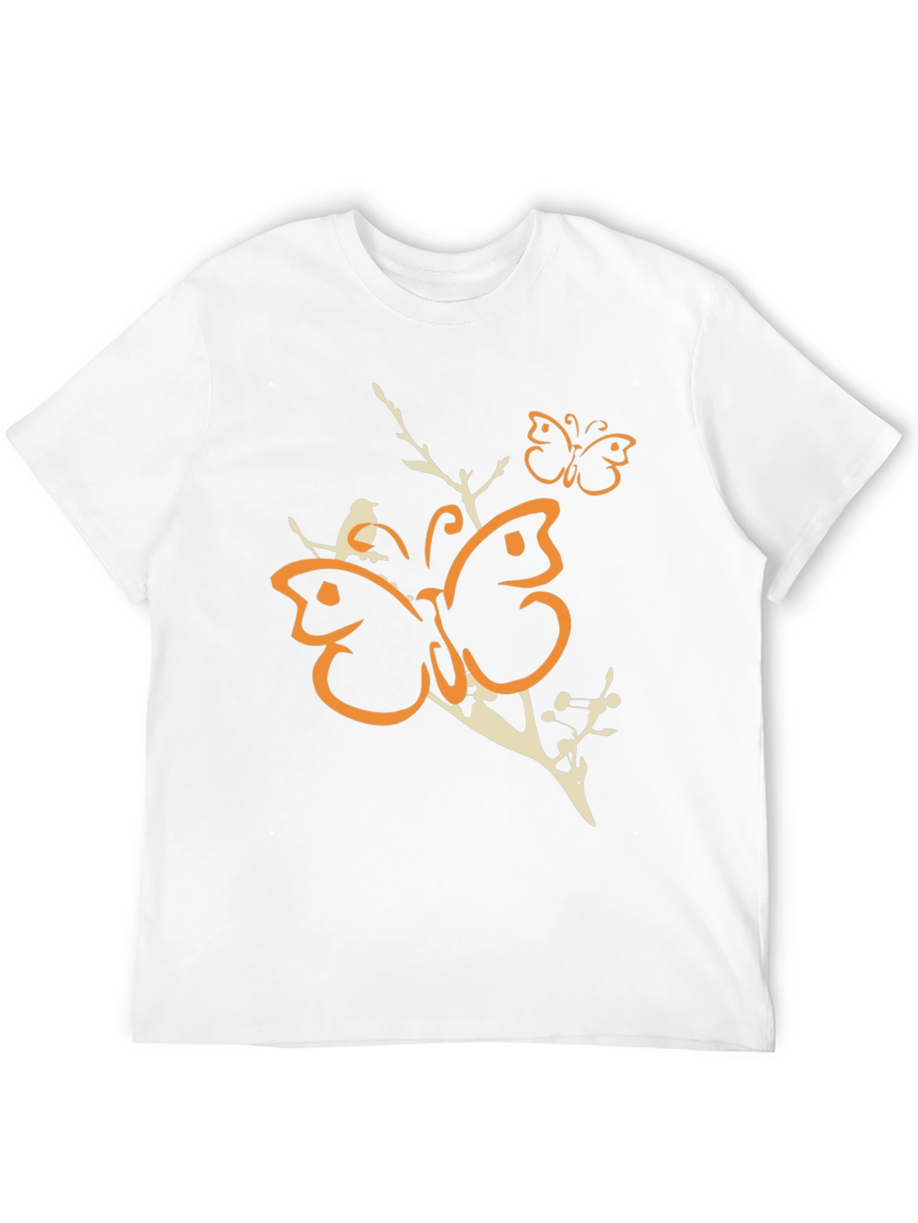 Butterfly and Bird Graphic Tee - Black