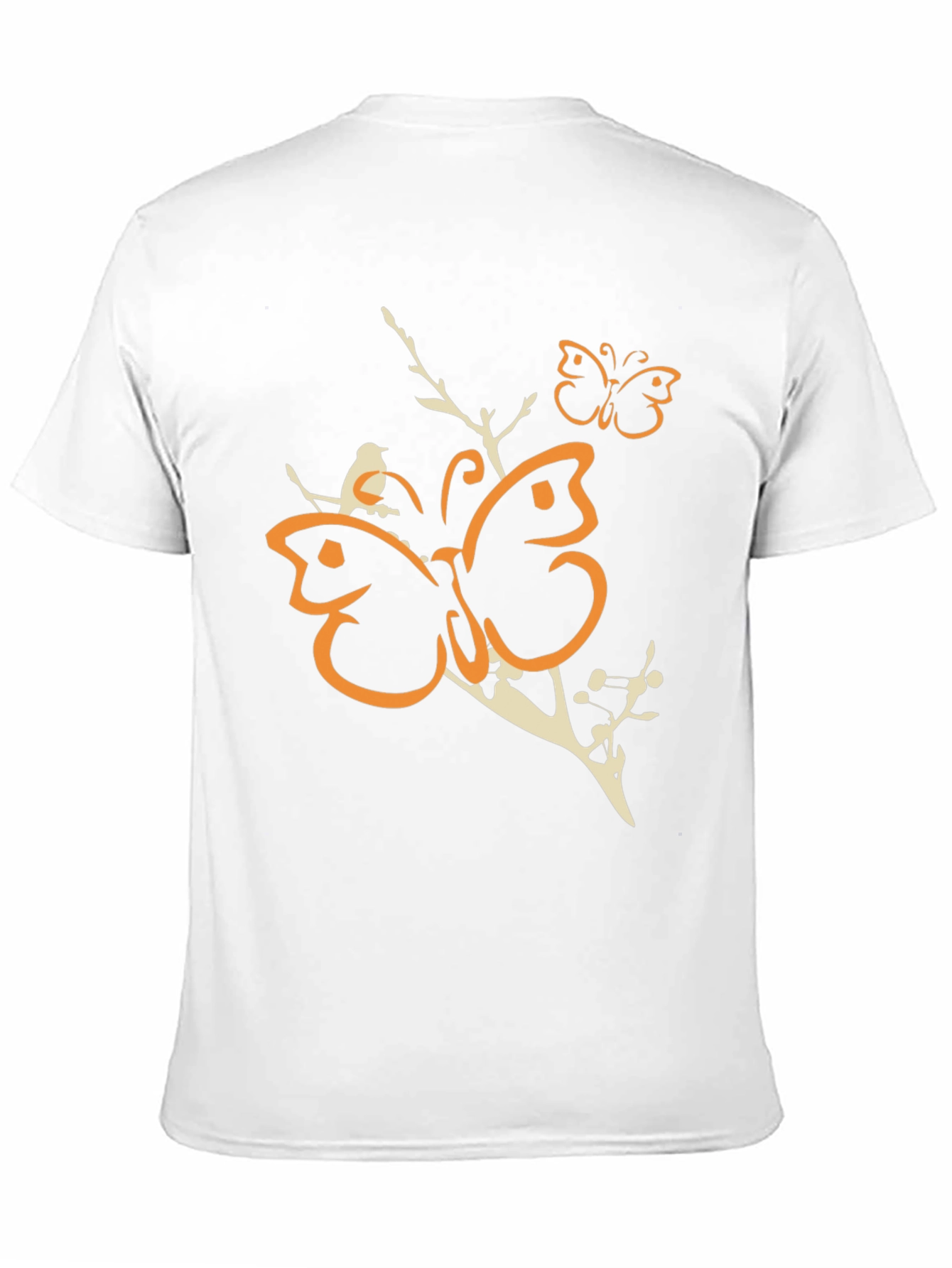 Butterfly and Bird Graphic Tee - Black