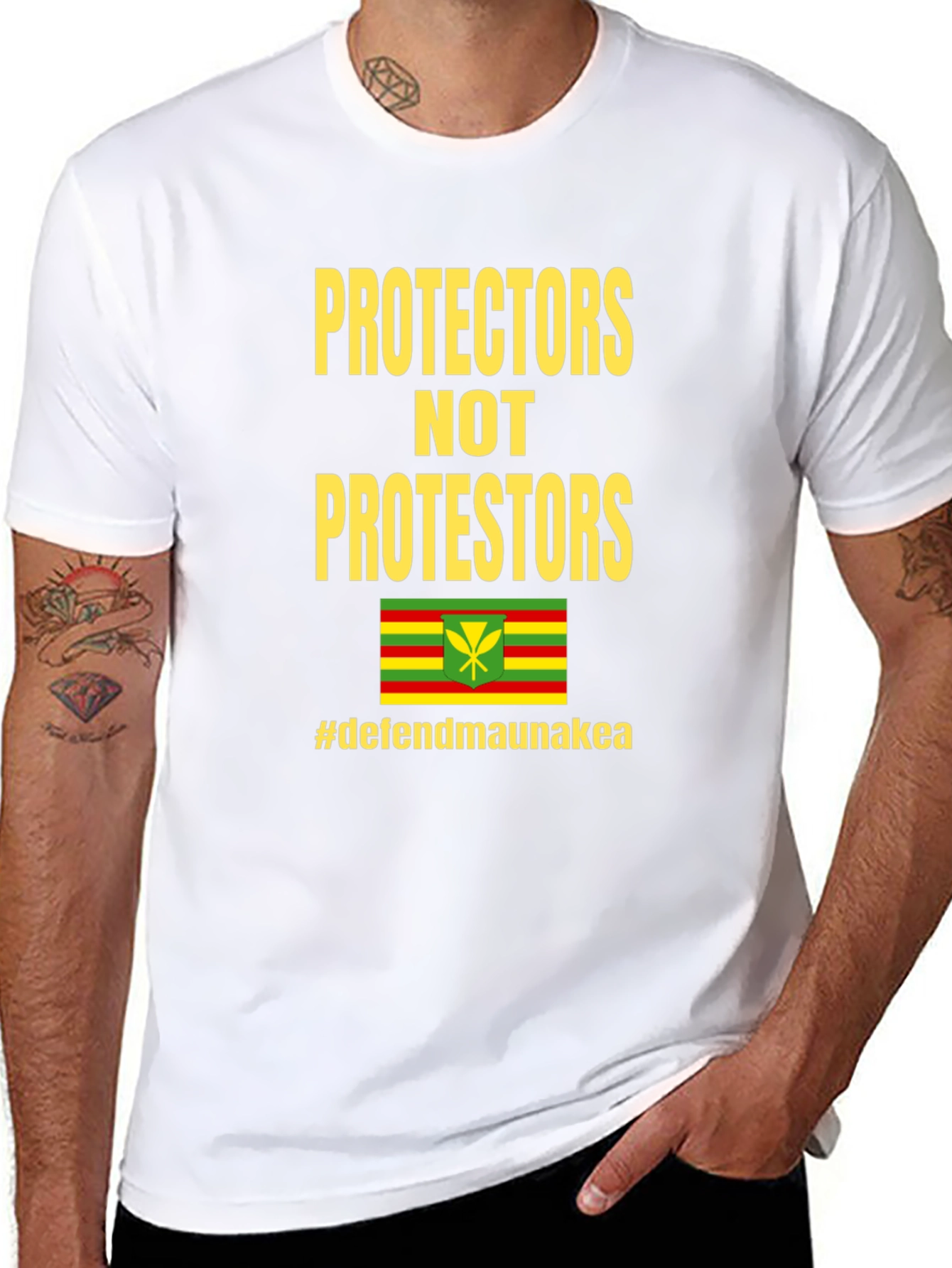 Protectors Not Protesters Tee - Defend Mauna Kea