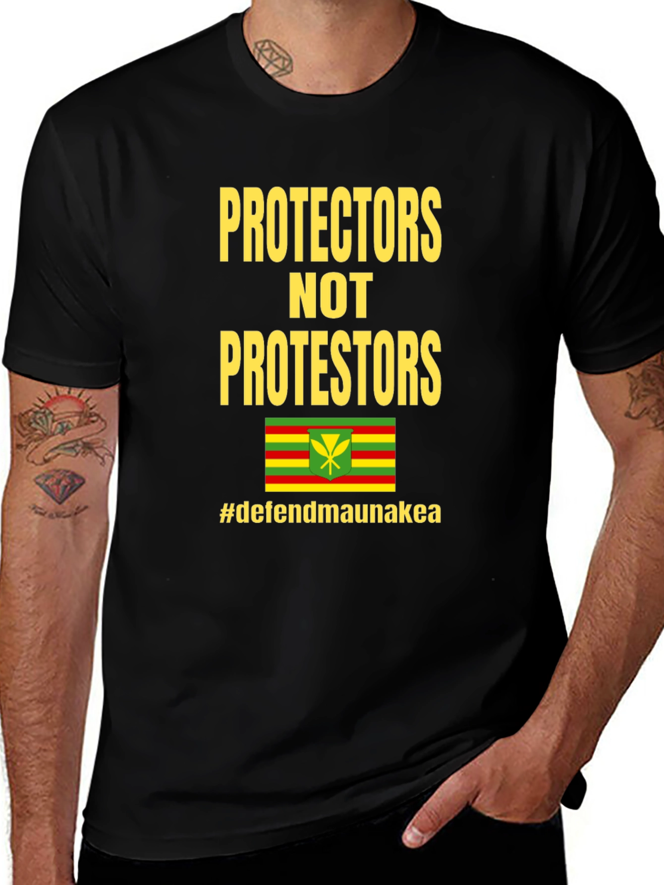 Protectors Not Protesters Tee - Defend Mauna Kea