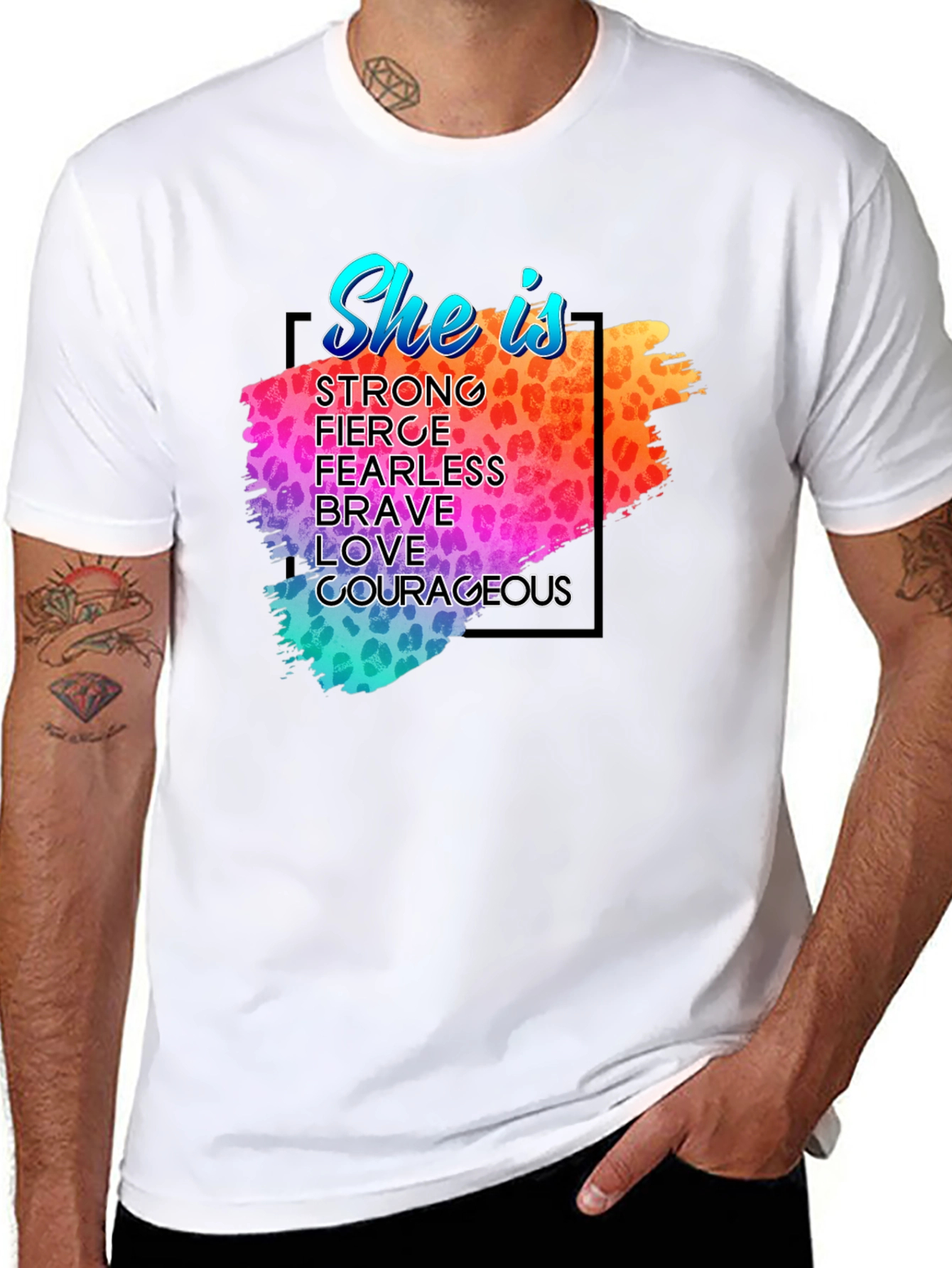 She Is T-Shirt - Strong Fierce Brave Courageous