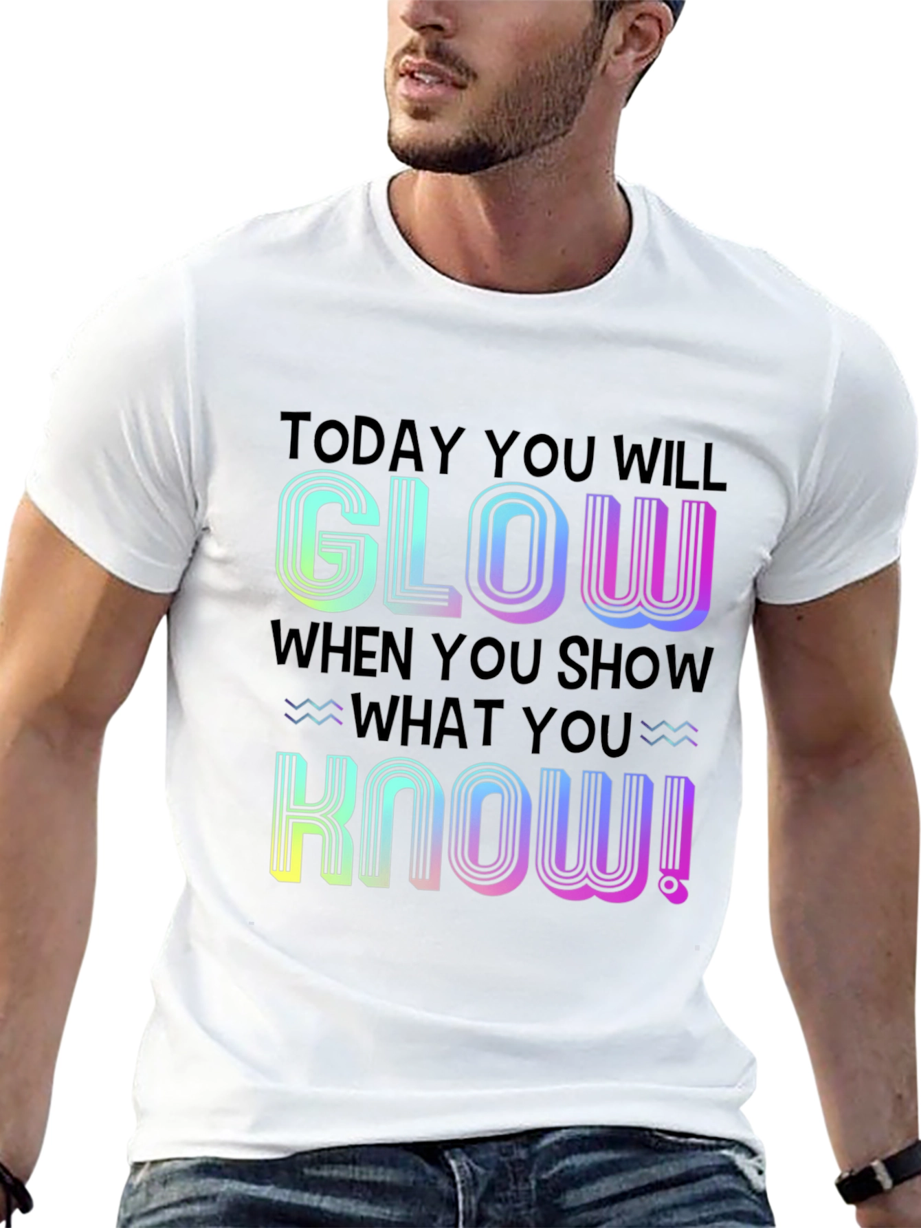 Glow When You Show What You Know Black T-Shirt