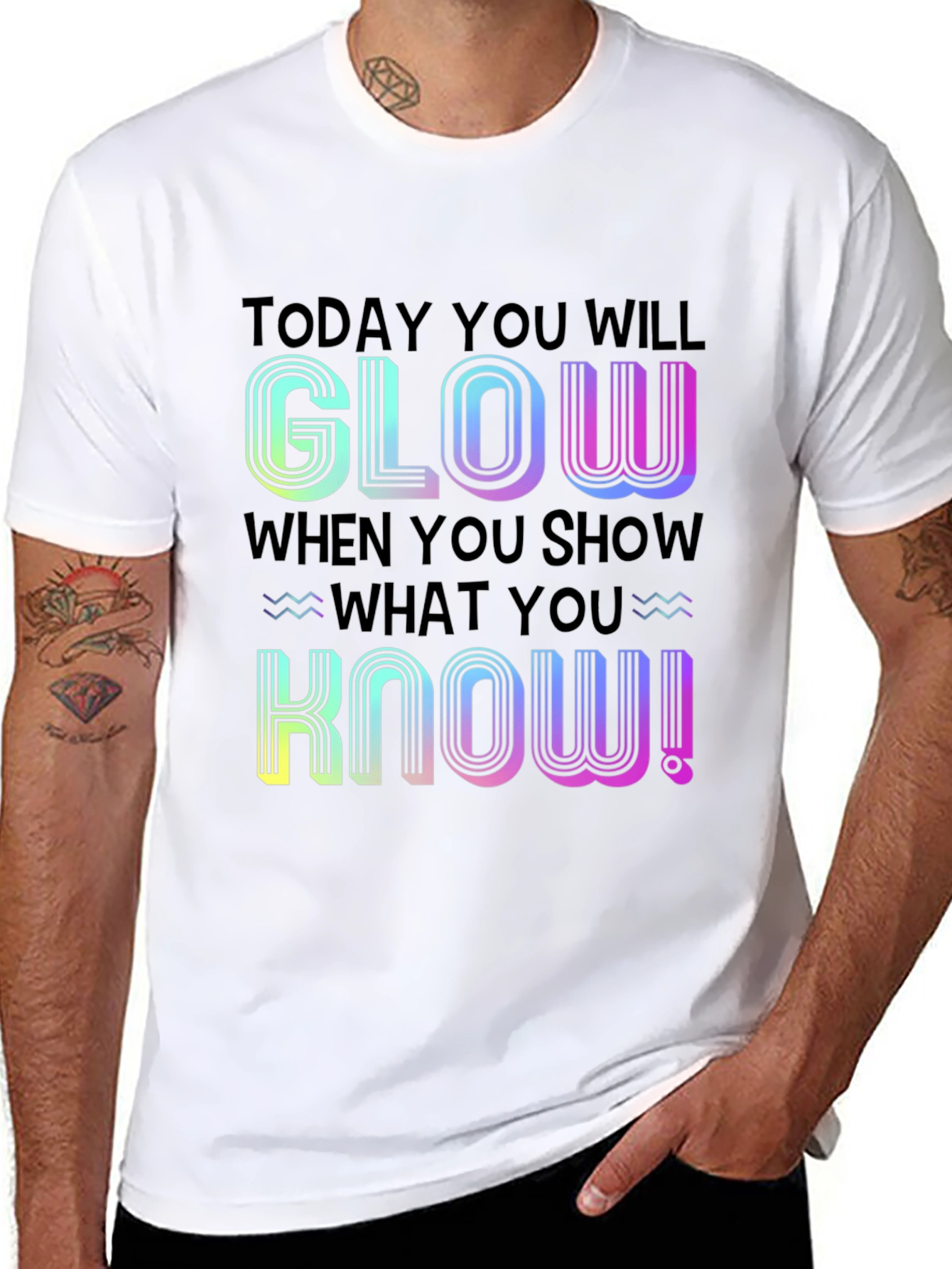 Glow When You Show What You Know Black T-Shirt