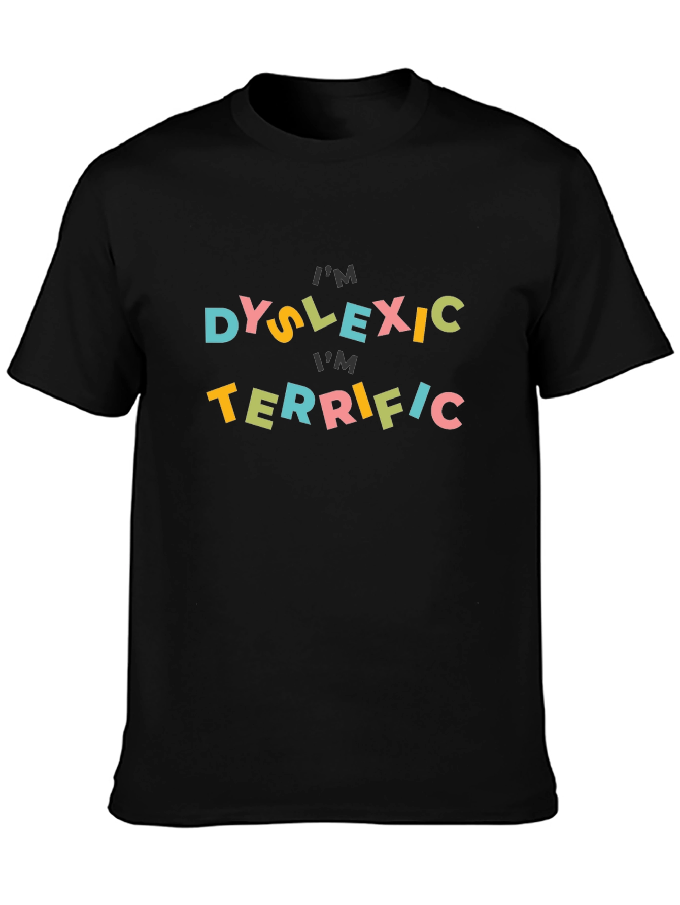 Dyslexic Terrific Graphic T-Shirt - Black Cotton