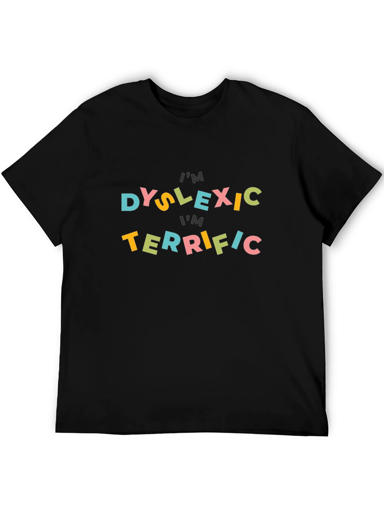 Dyslexic Terrific Graphic T-Shirt - Black Cotton
