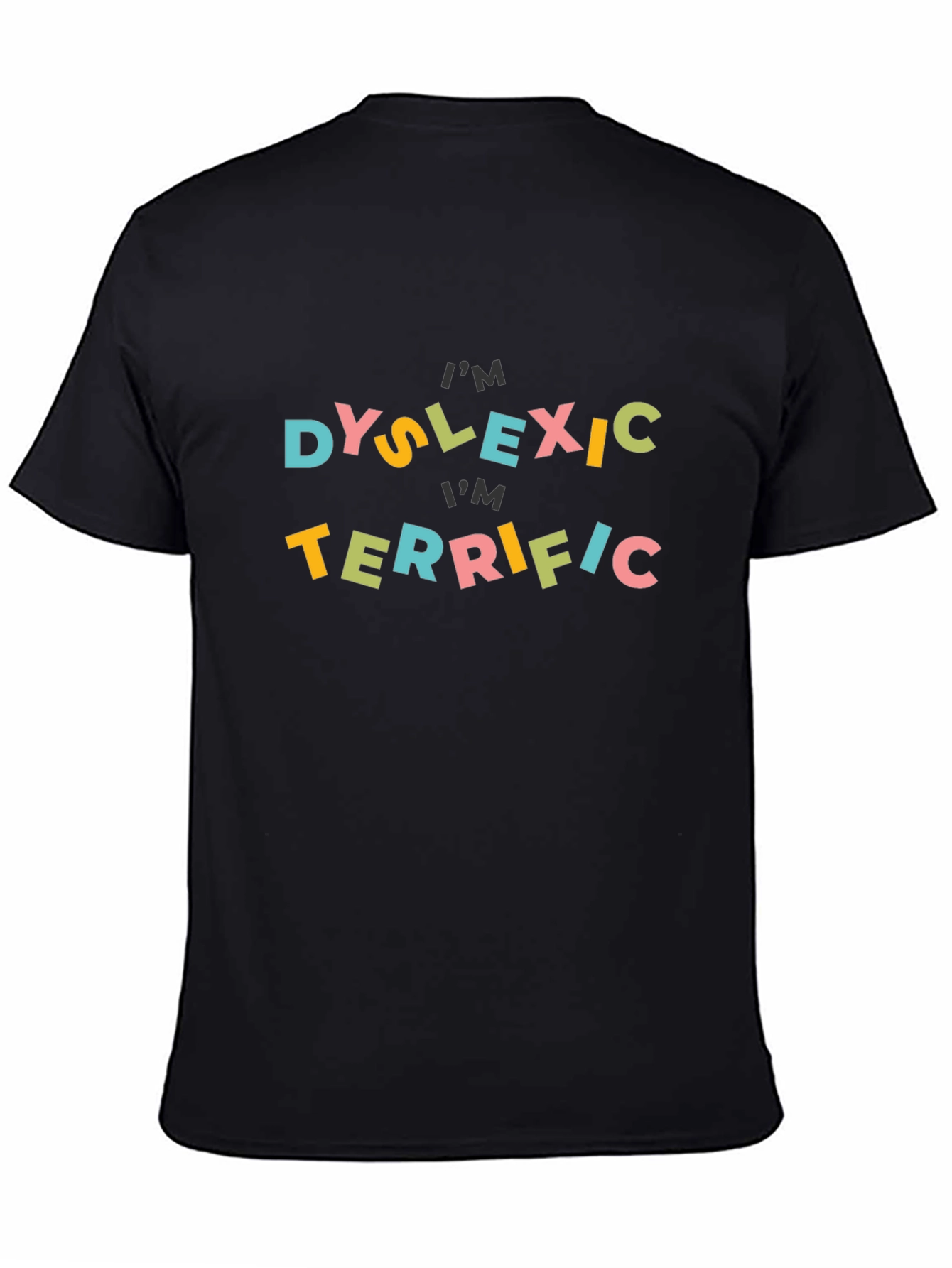Dyslexic Terrific Graphic T-Shirt - Black Cotton