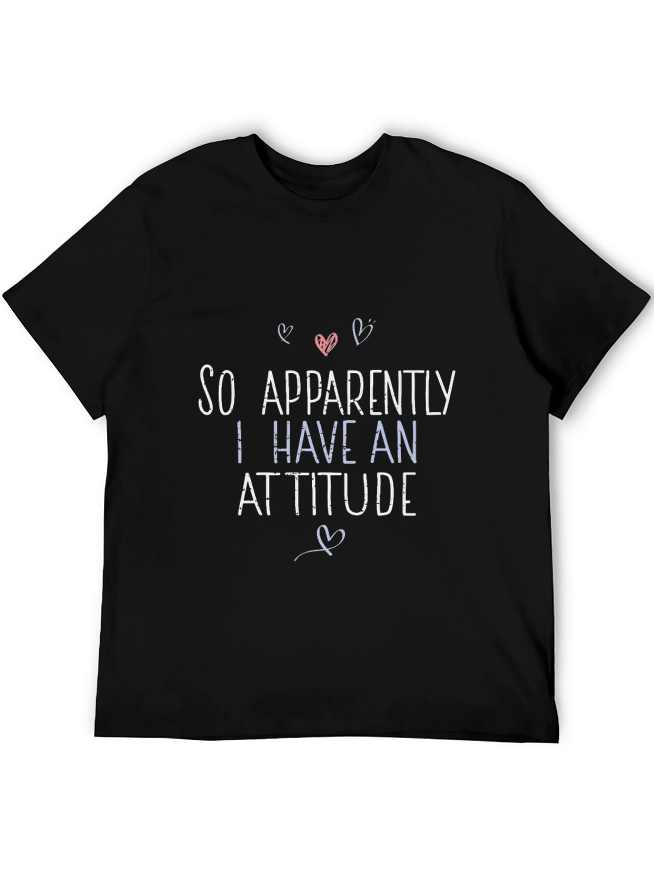 Funny Attitude T-Shirt - Black Crew Neck Tee