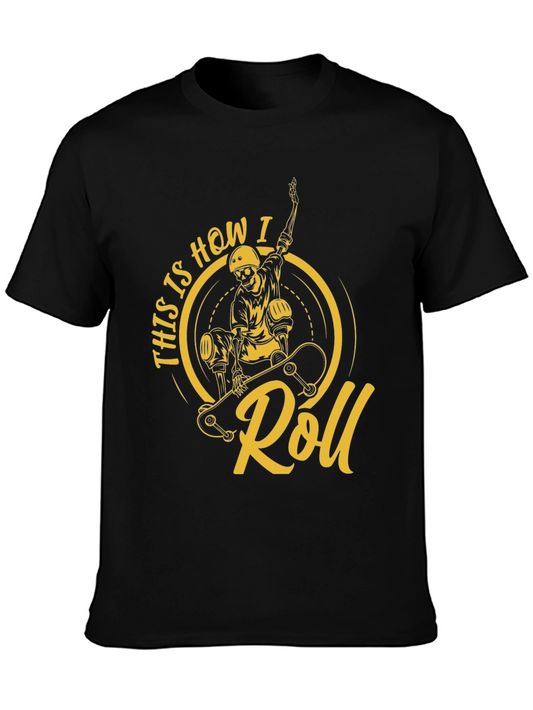 Skateboarding Skeleton T-Shirt - This is How I Roll