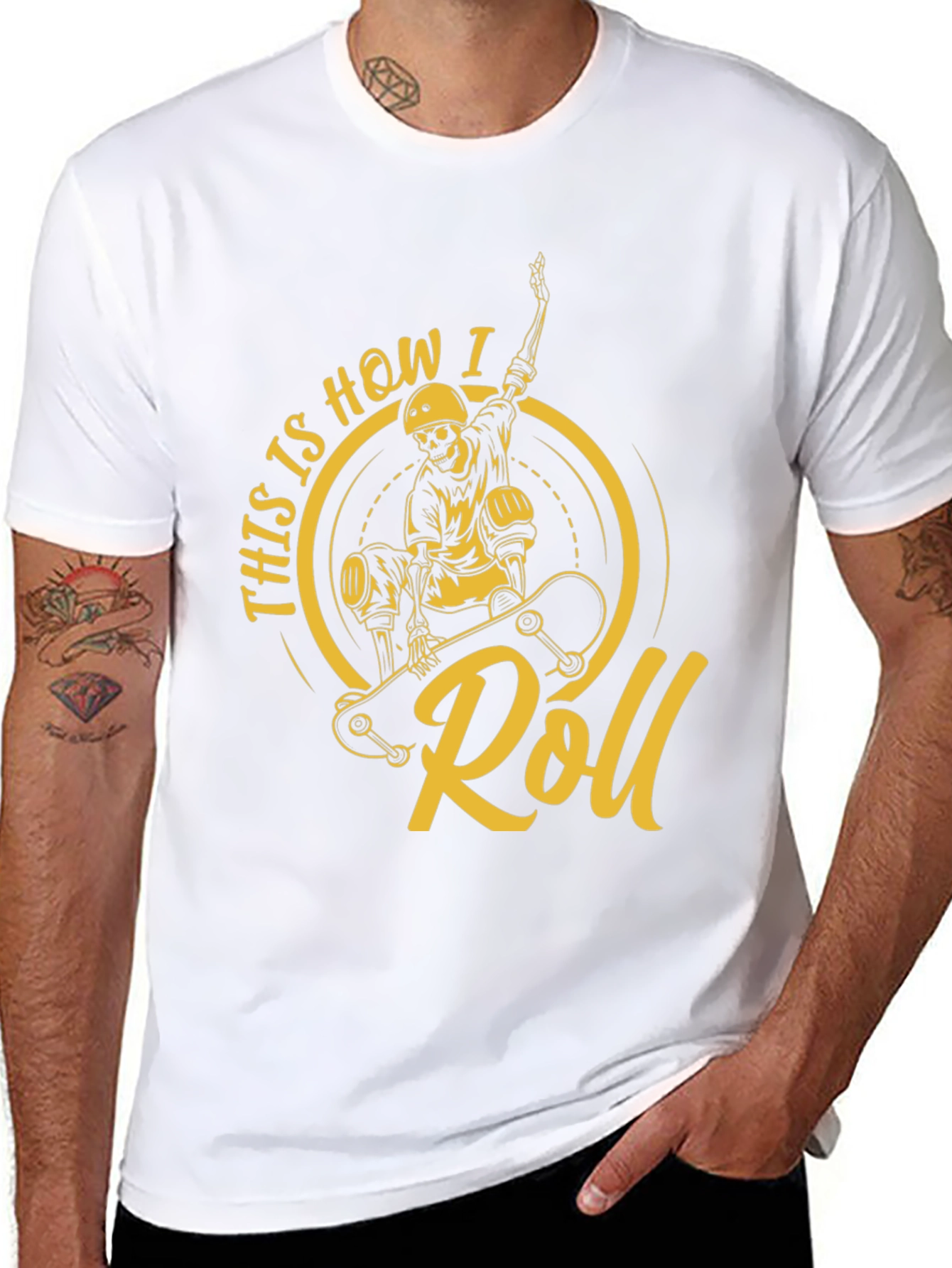 Skateboarding Skeleton T-Shirt - This is How I Roll