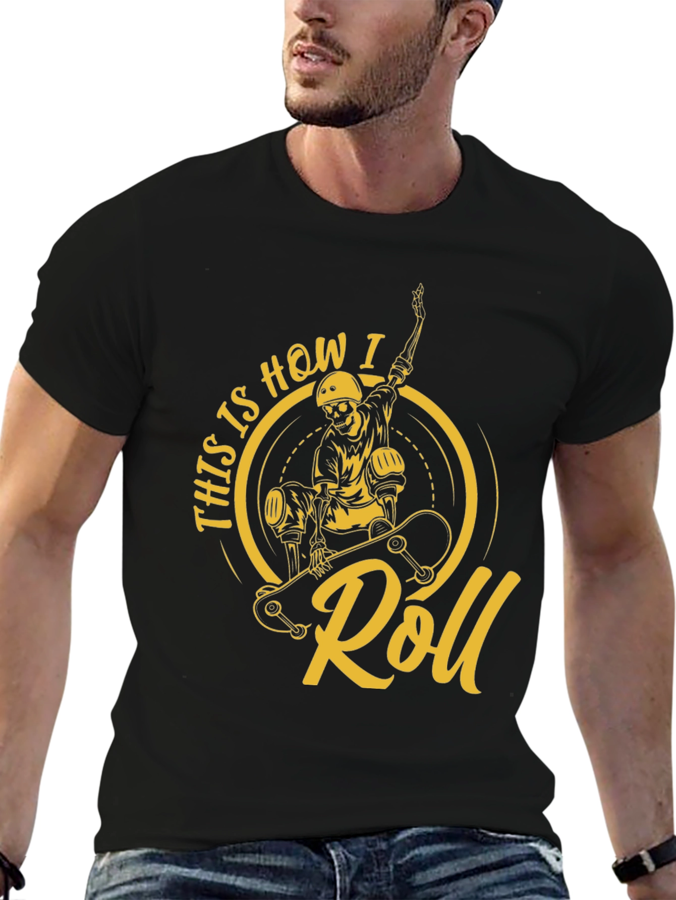 Skateboarding Skeleton T-Shirt - This is How I Roll