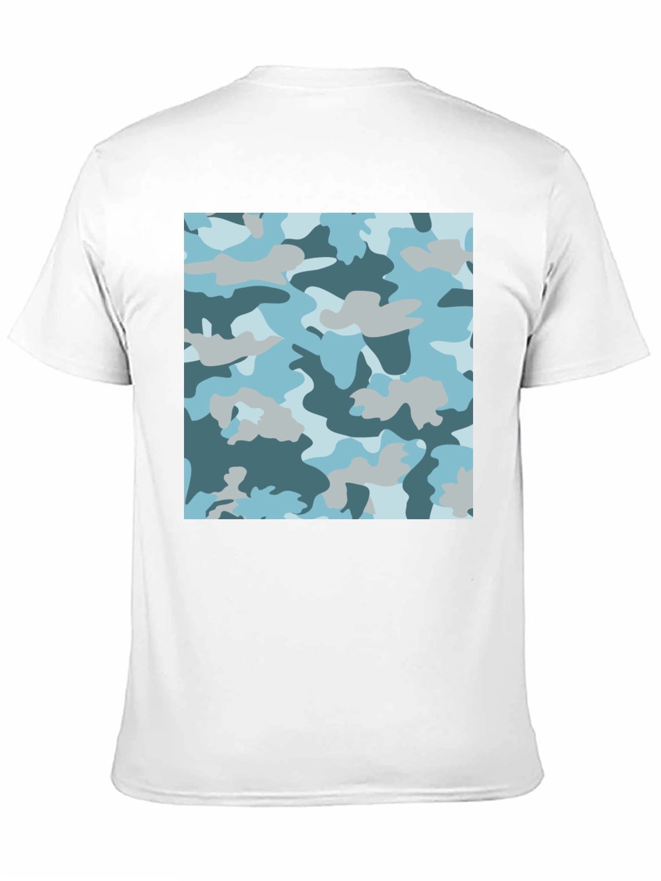 Blue Camo Print Black T-Shirt - Stylish Casual Wear