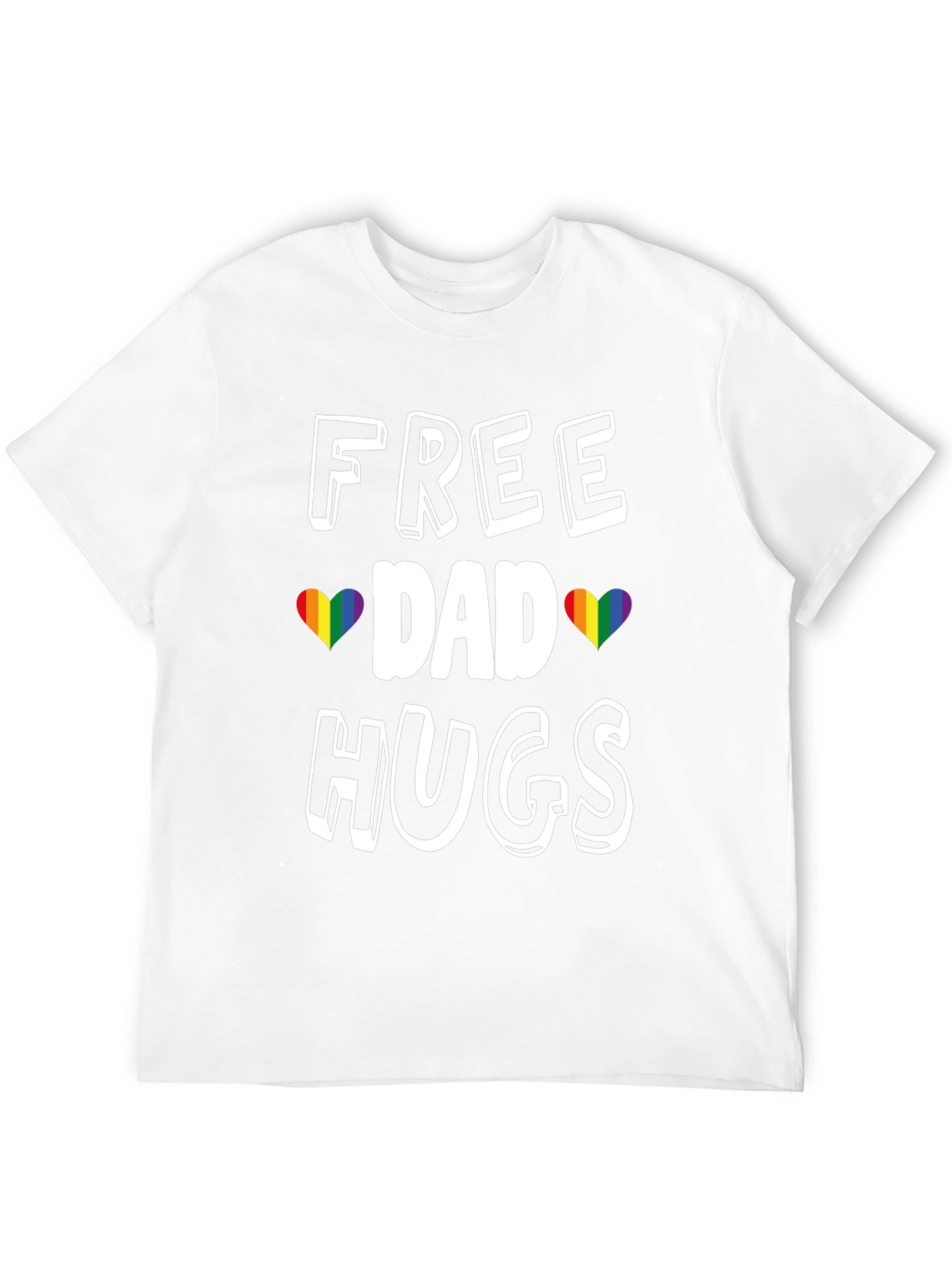 Free Dad Hugs Rainbow Heart Pride T-Shirt