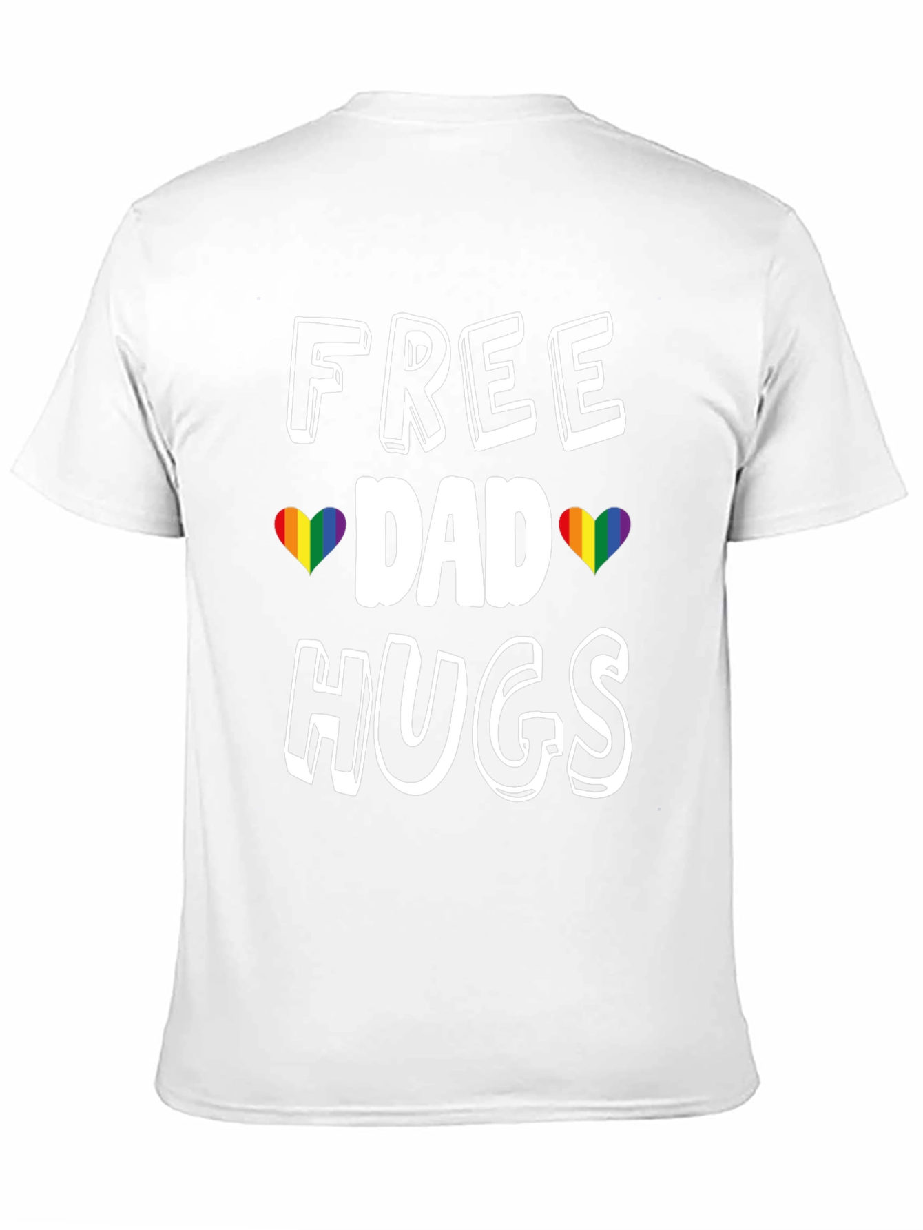 Free Dad Hugs Rainbow Heart Pride T-Shirt