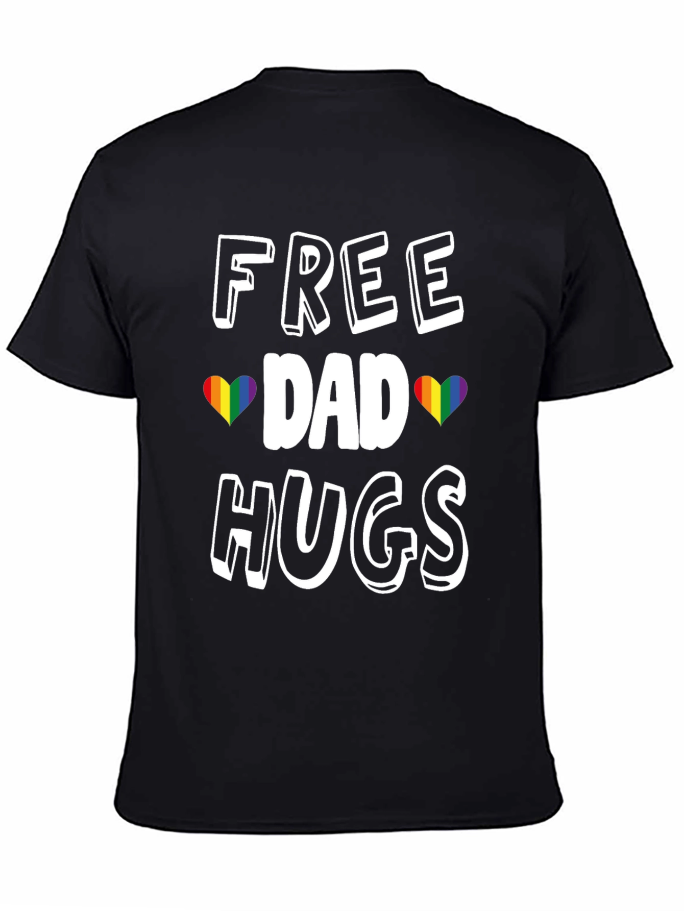 Free Dad Hugs Rainbow Heart Pride T-Shirt