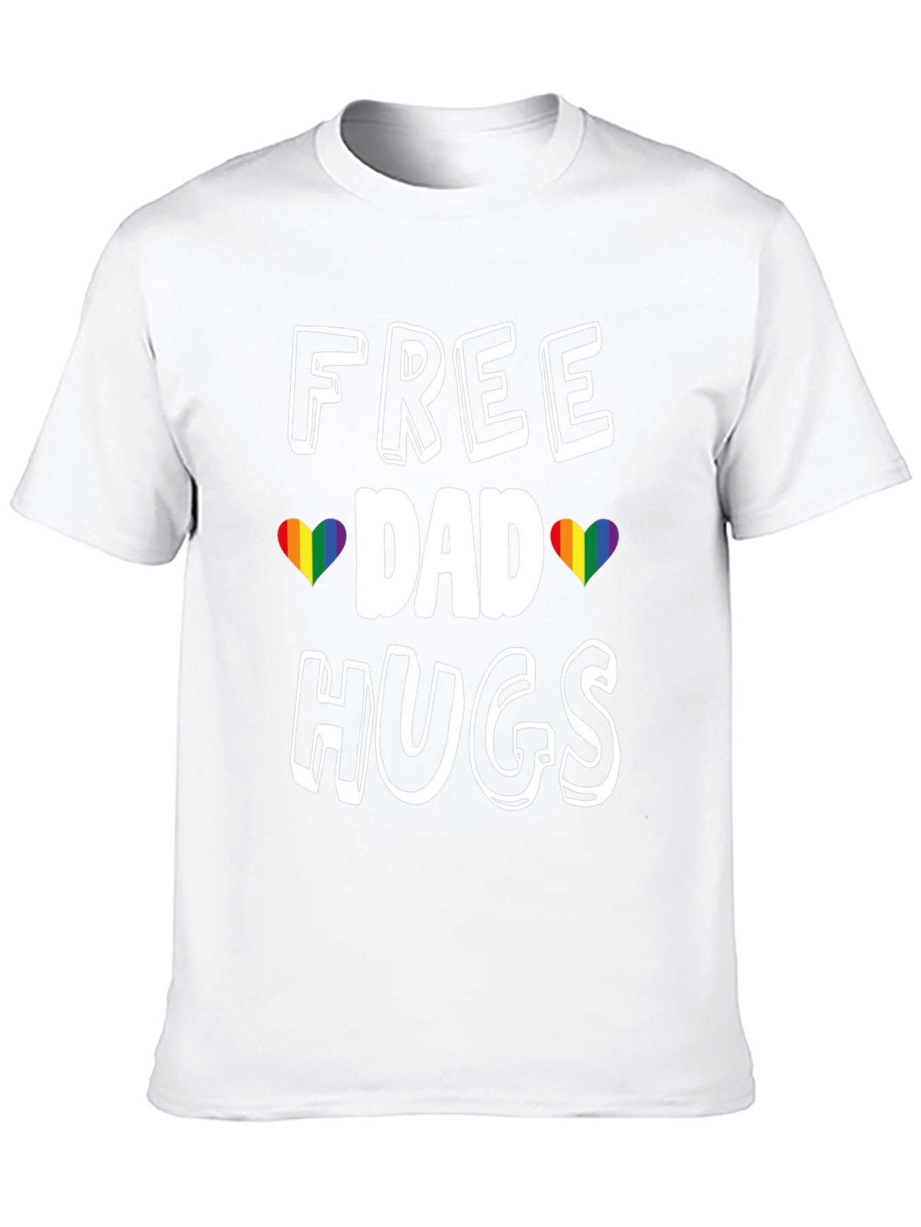 Free Dad Hugs Rainbow Heart Pride T-Shirt