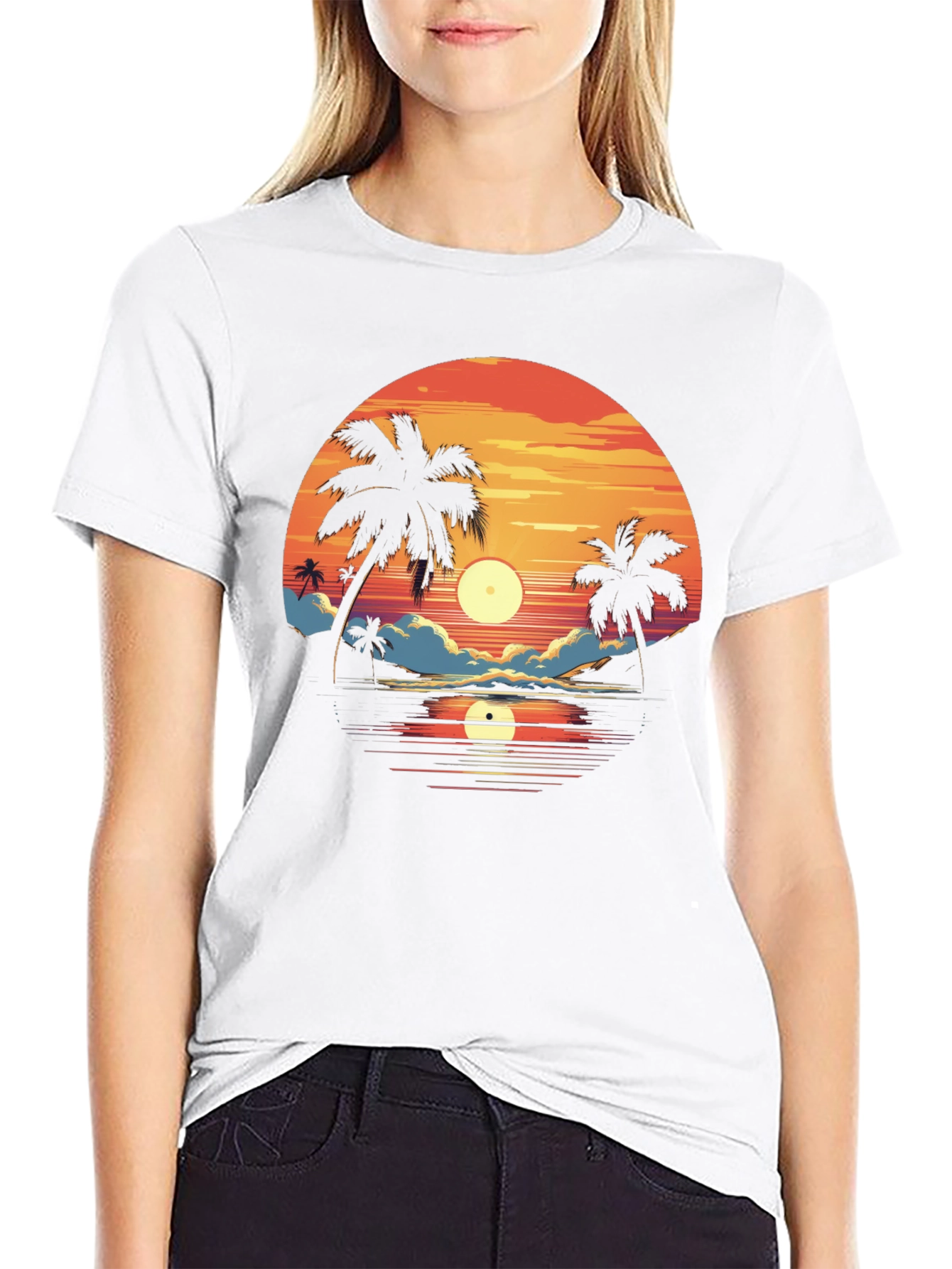 Sunset Palm Tree Graphic Tee