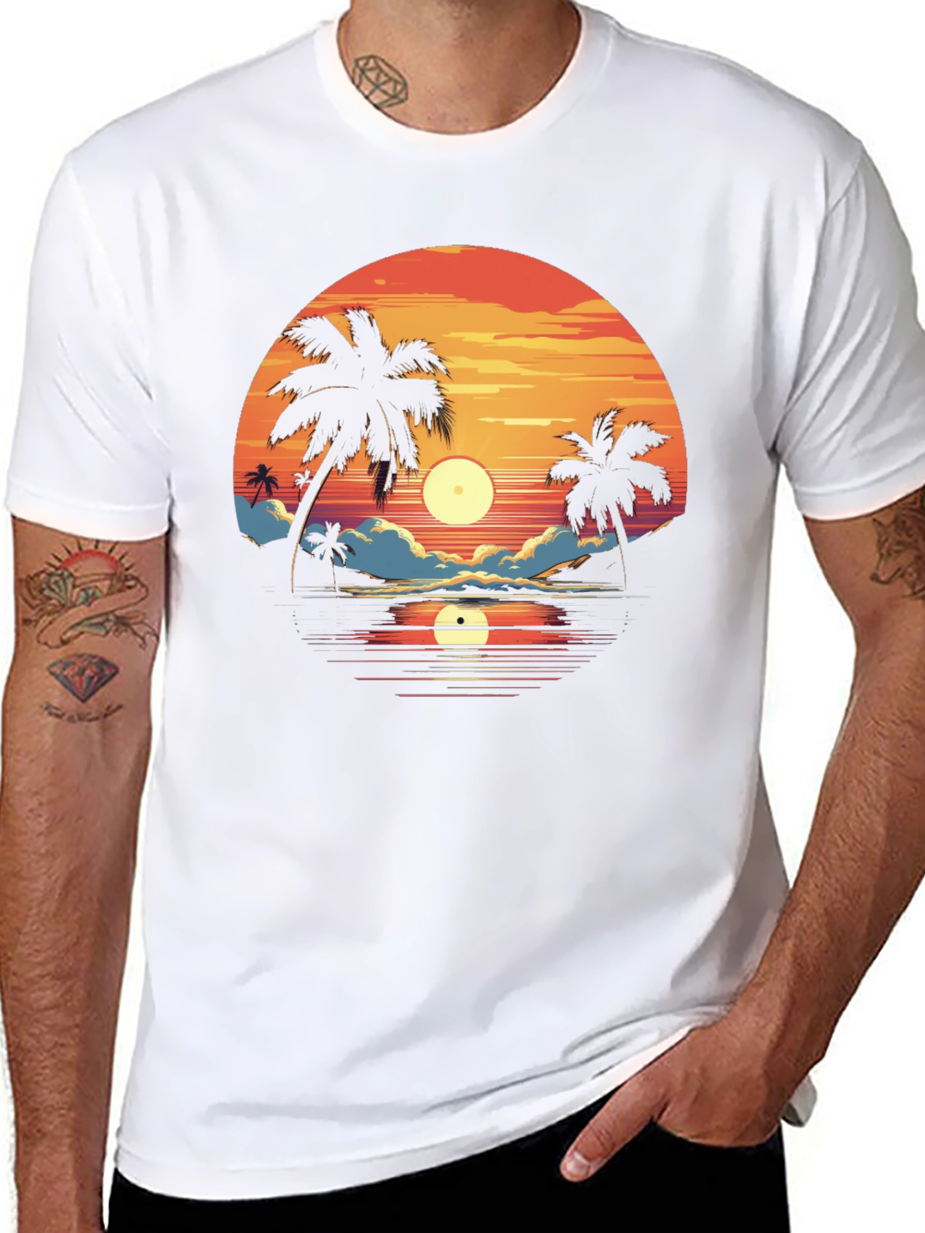 Sunset Palm Tree Graphic Tee