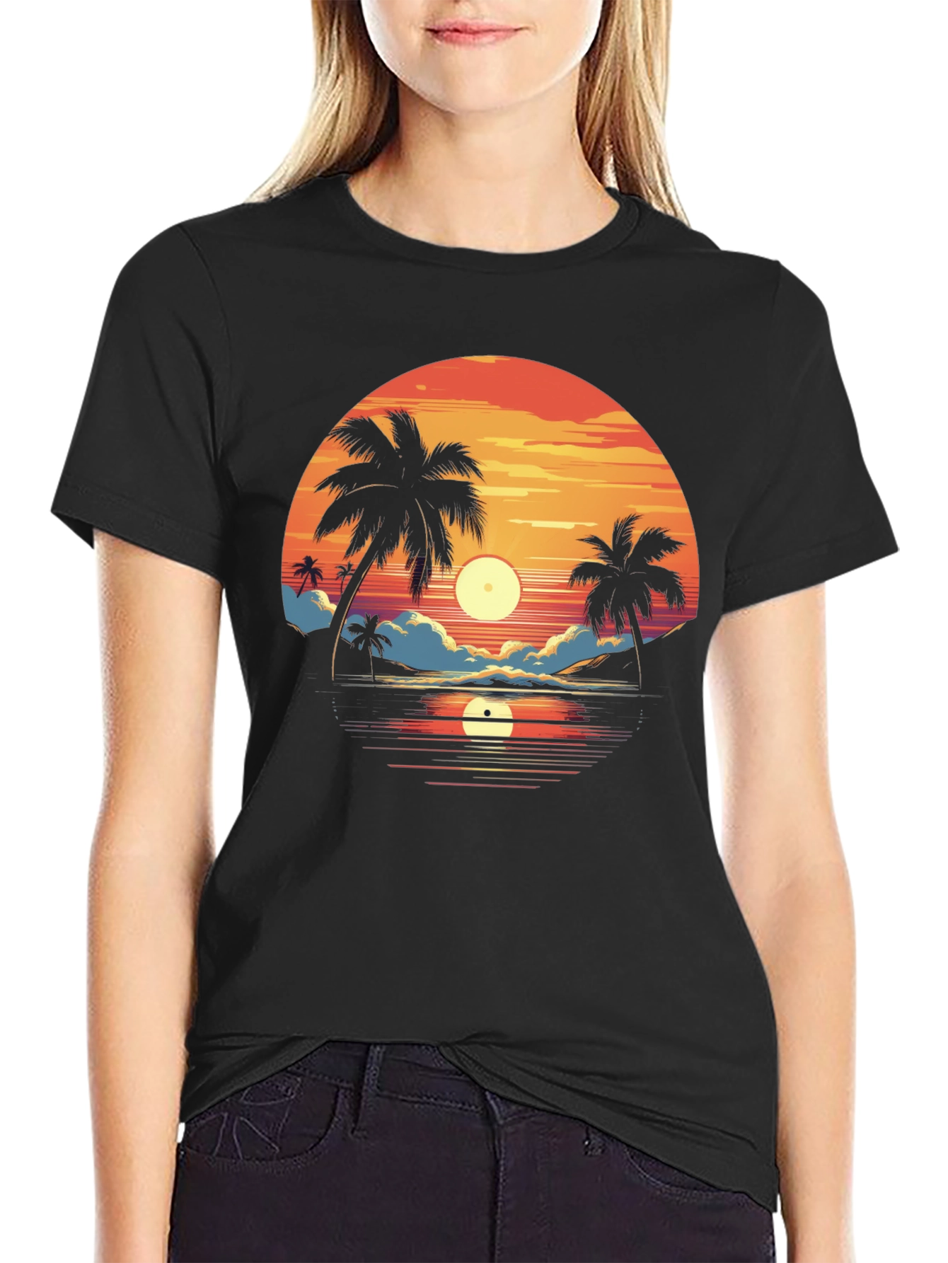 Sunset Palm Tree Graphic Tee