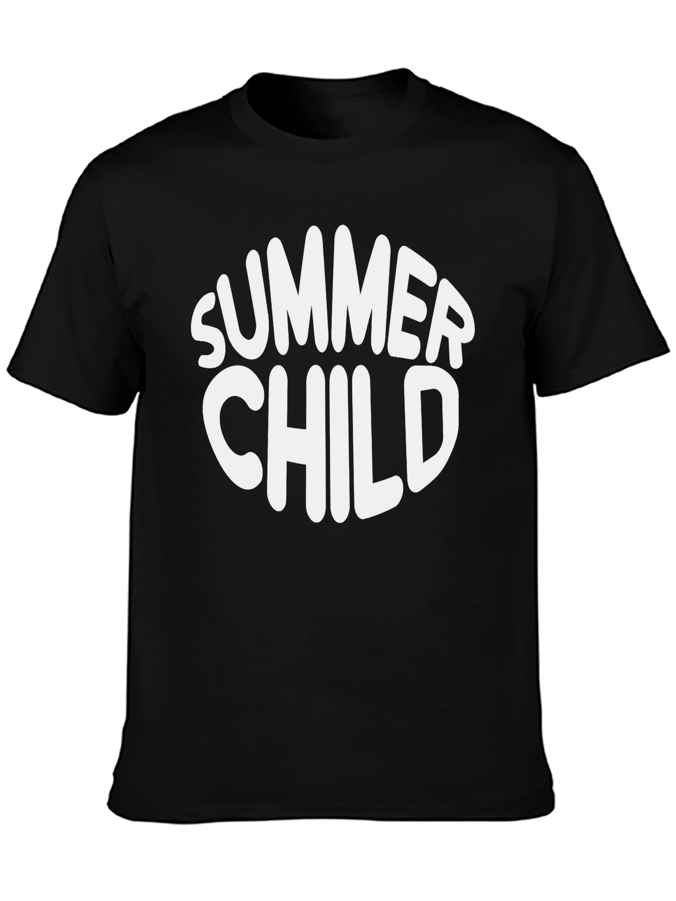 Summer Child T-Shirt - Black Crew Neck Tee