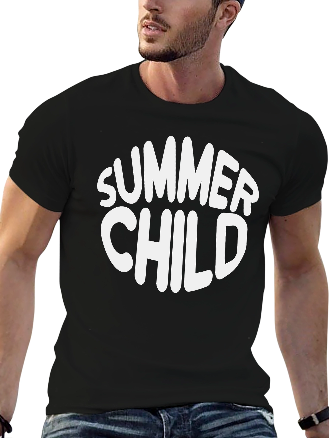 Summer Child T-Shirt - Black Crew Neck Tee