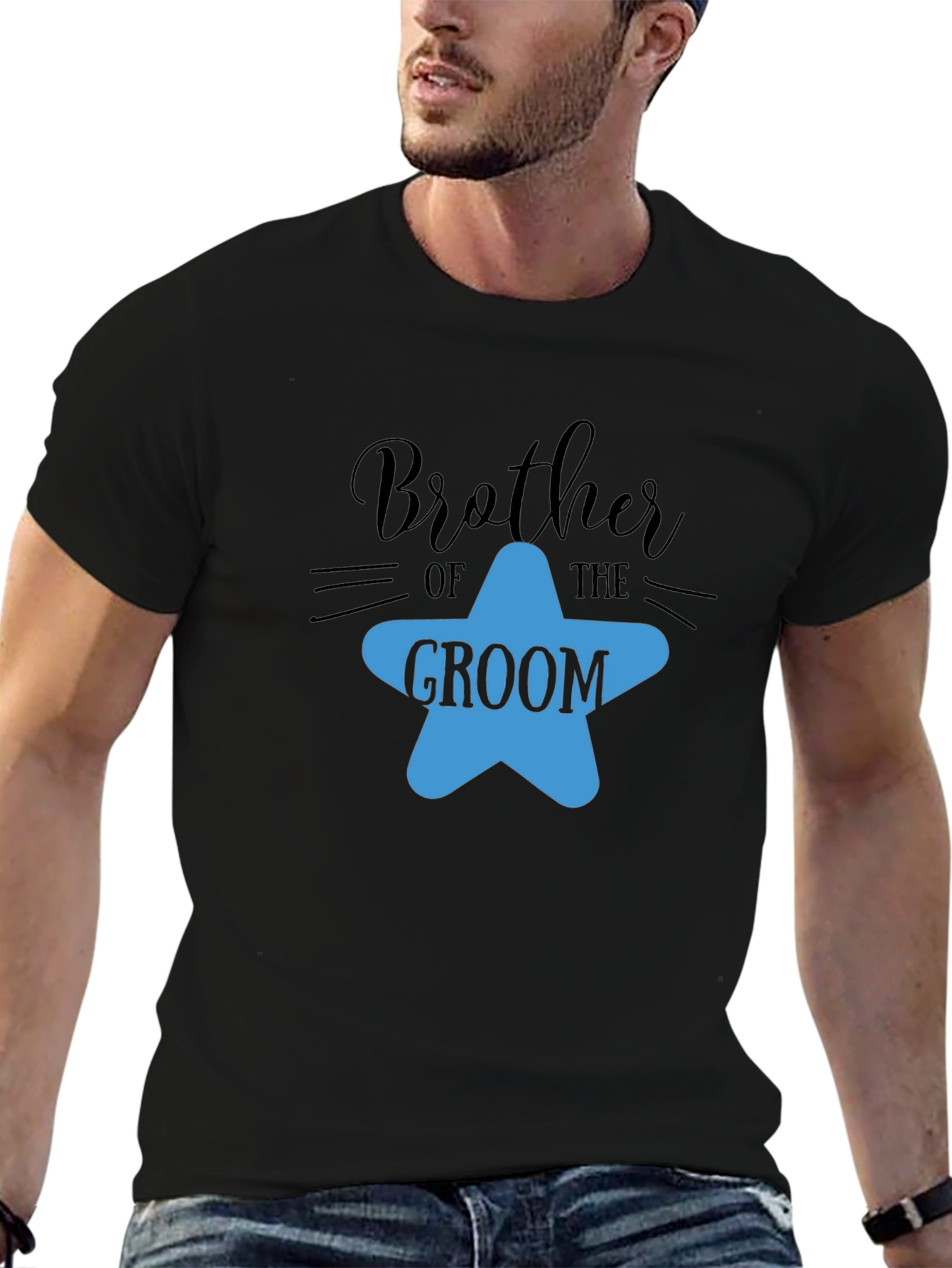 Brother of the Groom T-Shirt - Star Design