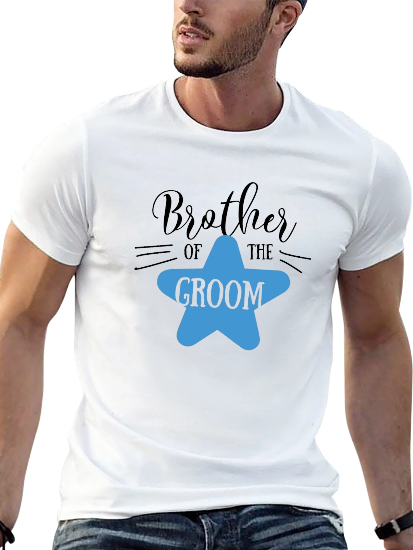 Brother of the Groom T-Shirt - Star Design