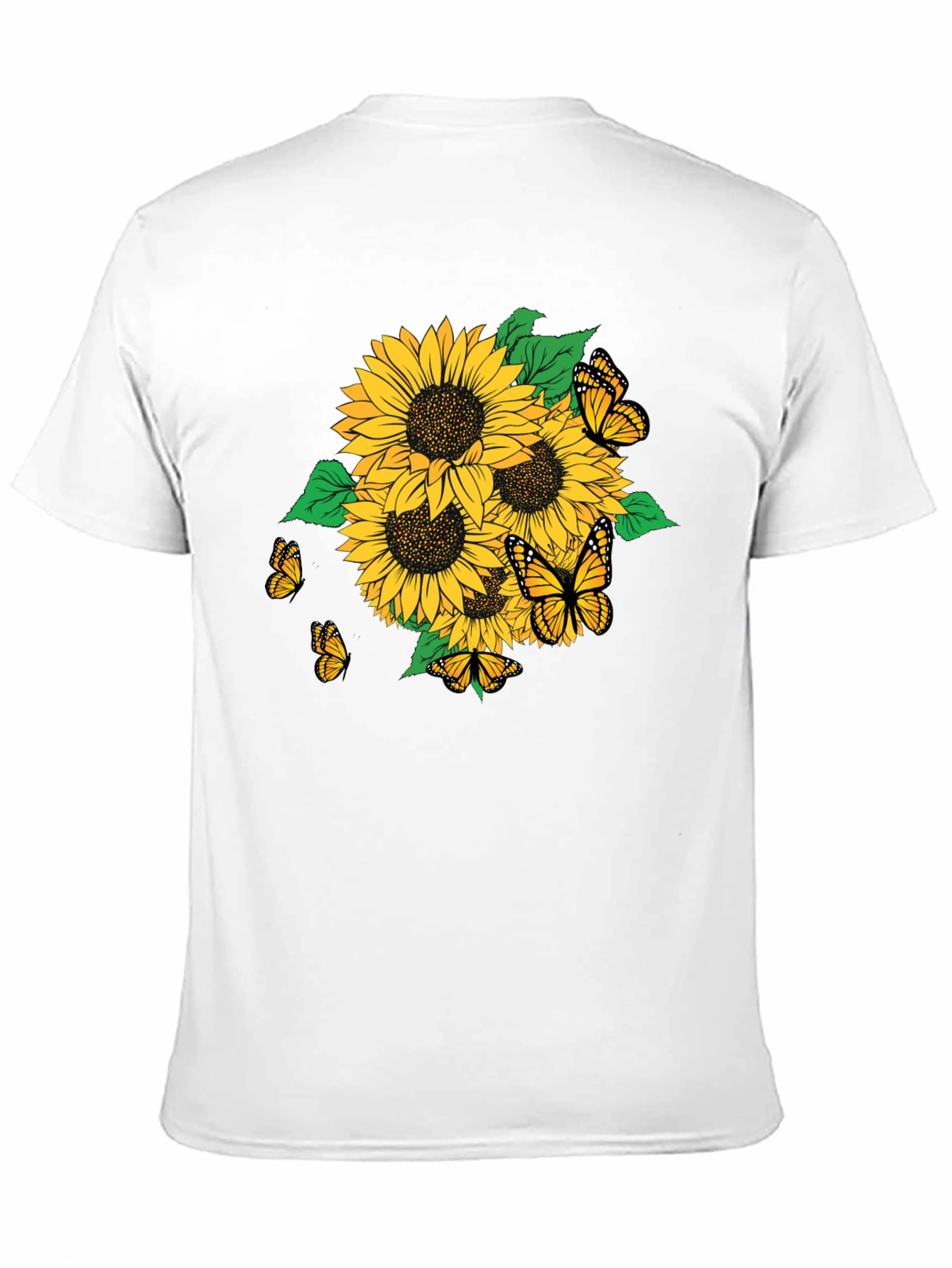 Sunflower & Butterfly Graphic T-Shirt - Stylish Casual Wear