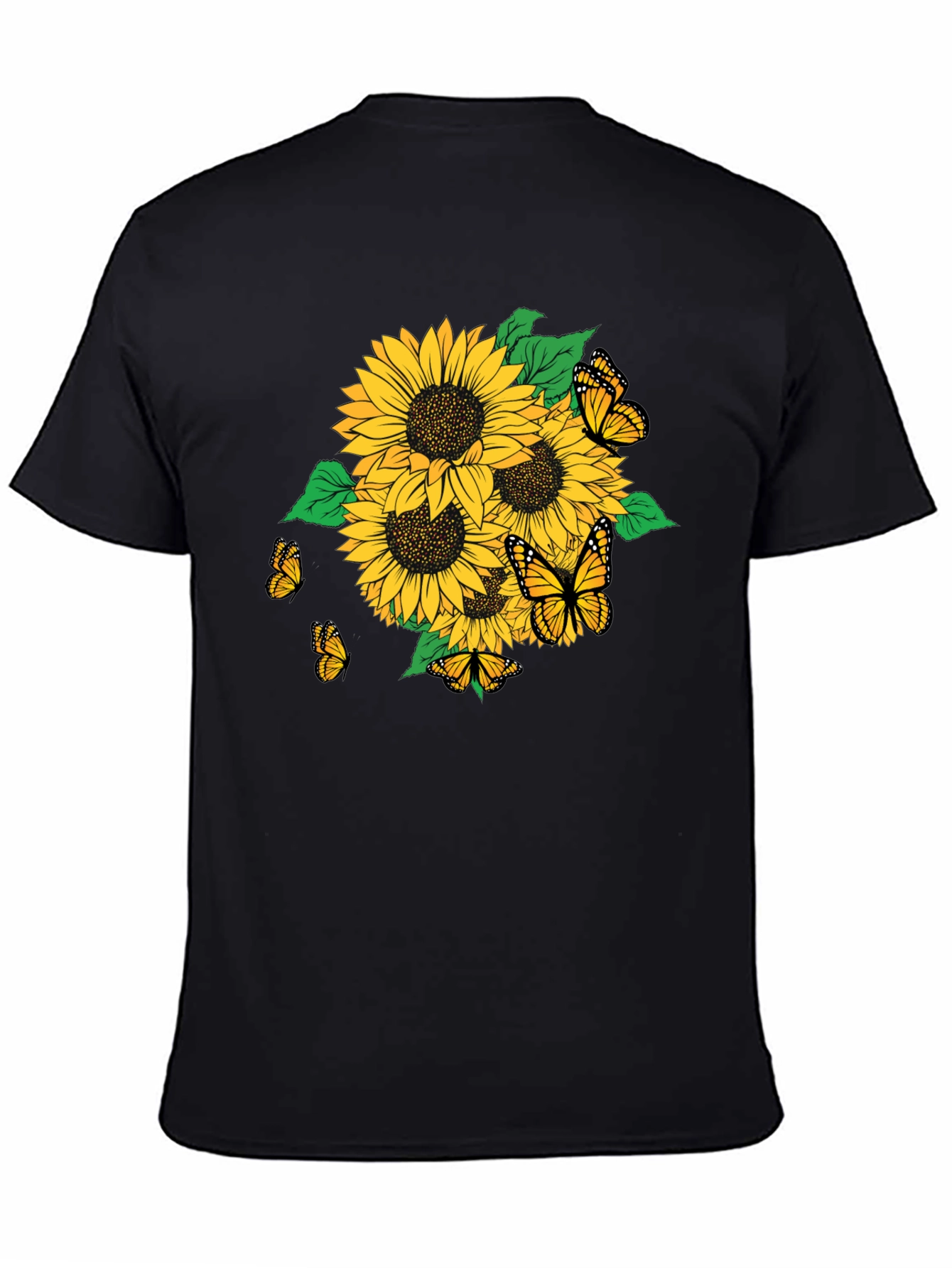Sunflower & Butterfly Graphic T-Shirt - Stylish Casual Wear