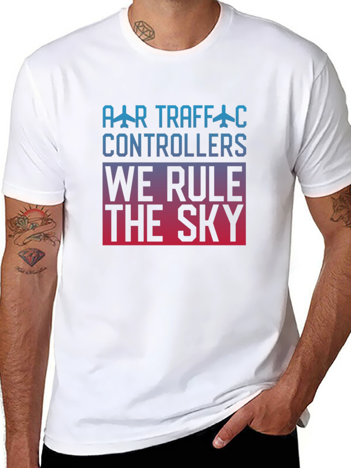 Air Traffic Controller We Rule The Sky Black T-Shirt