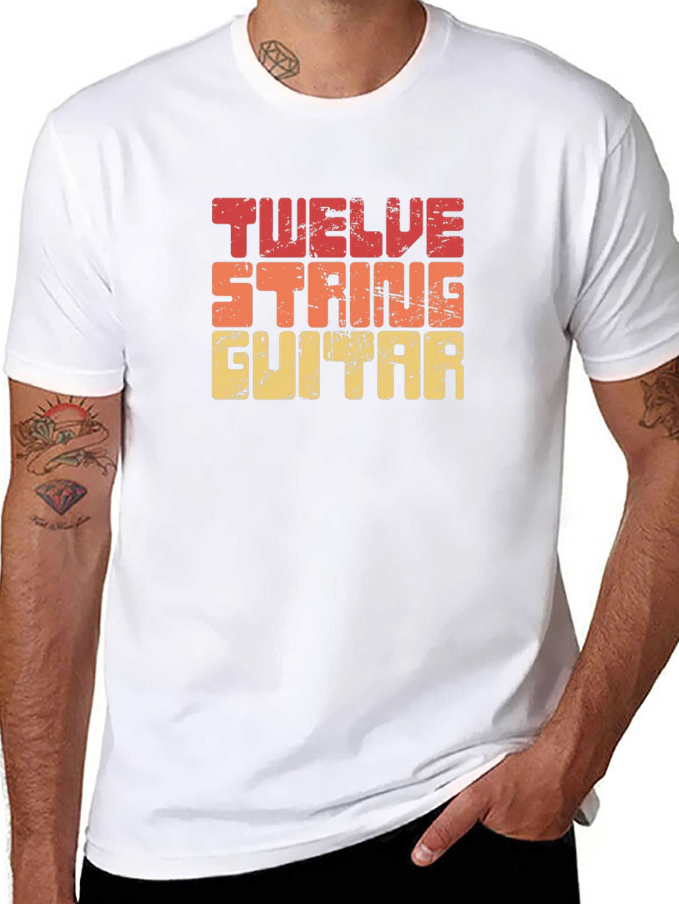 Twelve String Guitar T-Shirt - Retro Design