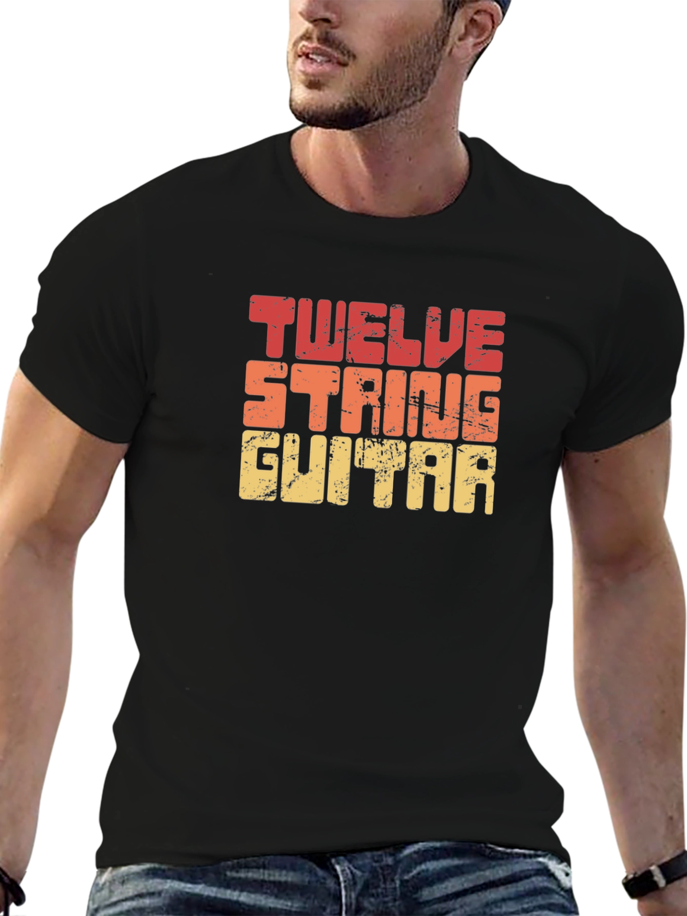 Twelve String Guitar T-Shirt - Retro Design