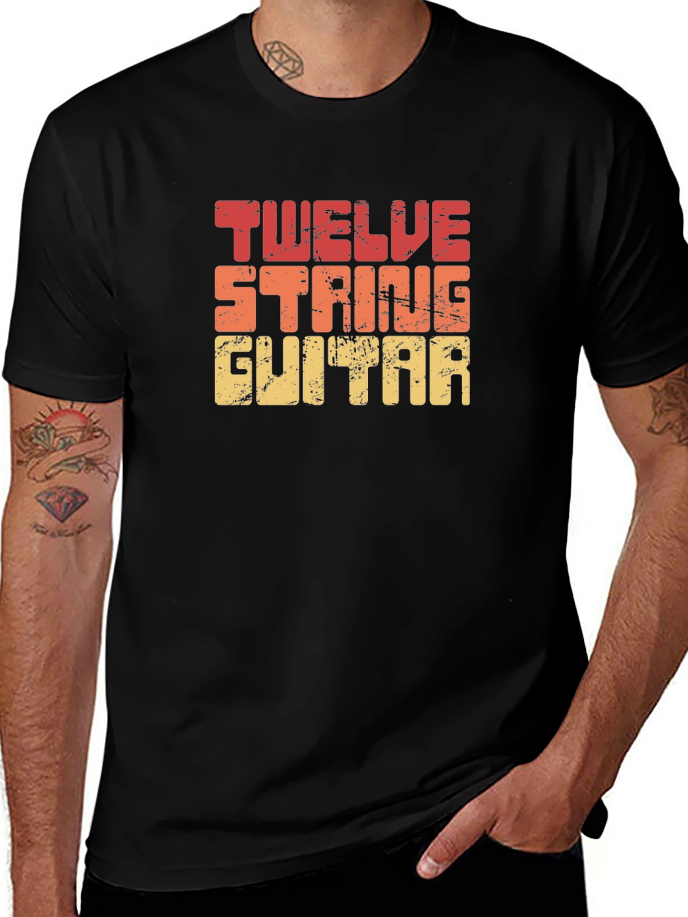 Twelve String Guitar T-Shirt - Retro Design
