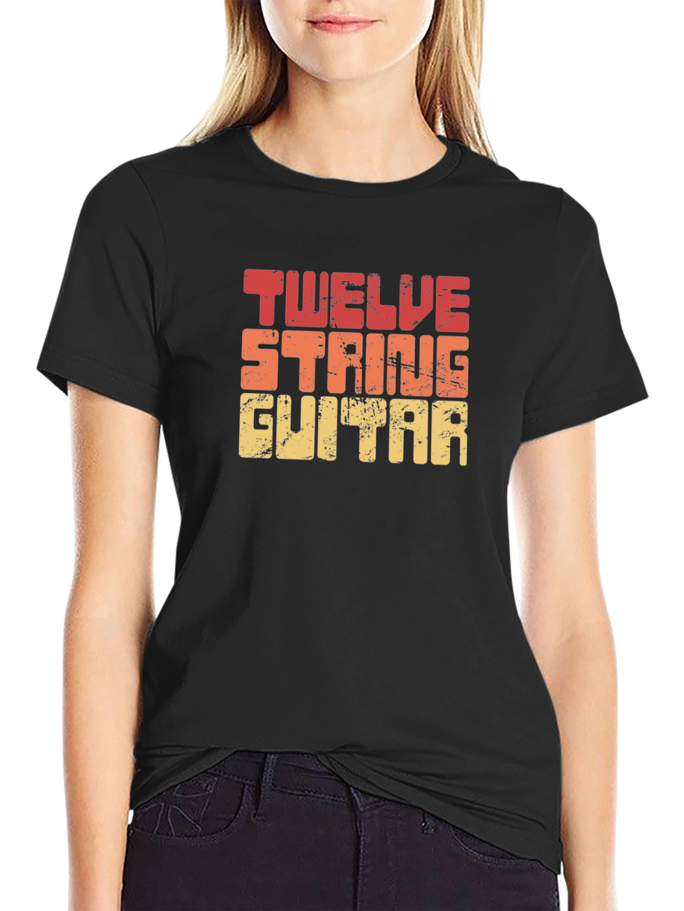 Twelve String Guitar T-Shirt - Retro Design
