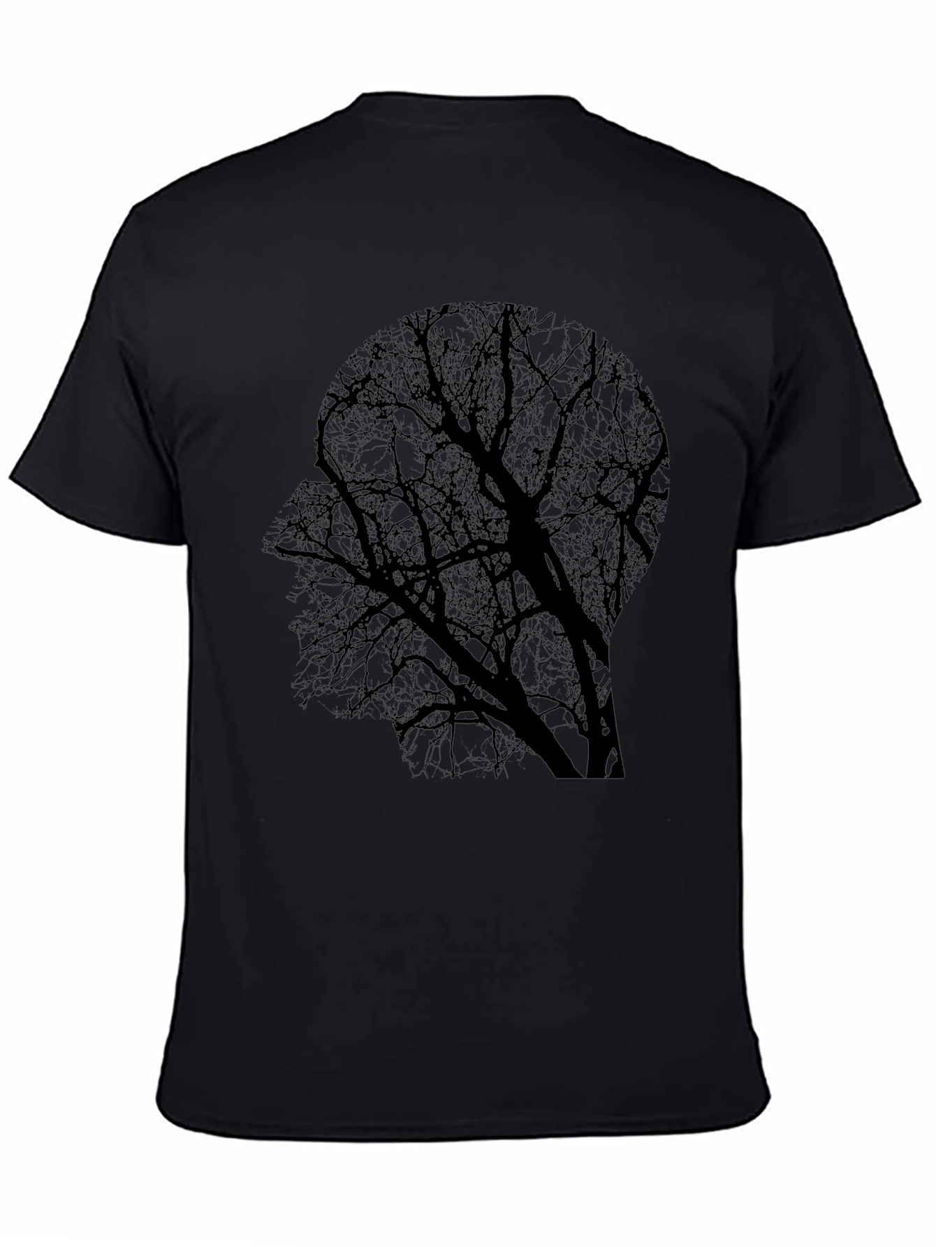 Silhouette Tree Graphic Tee - Black Cotton Blend