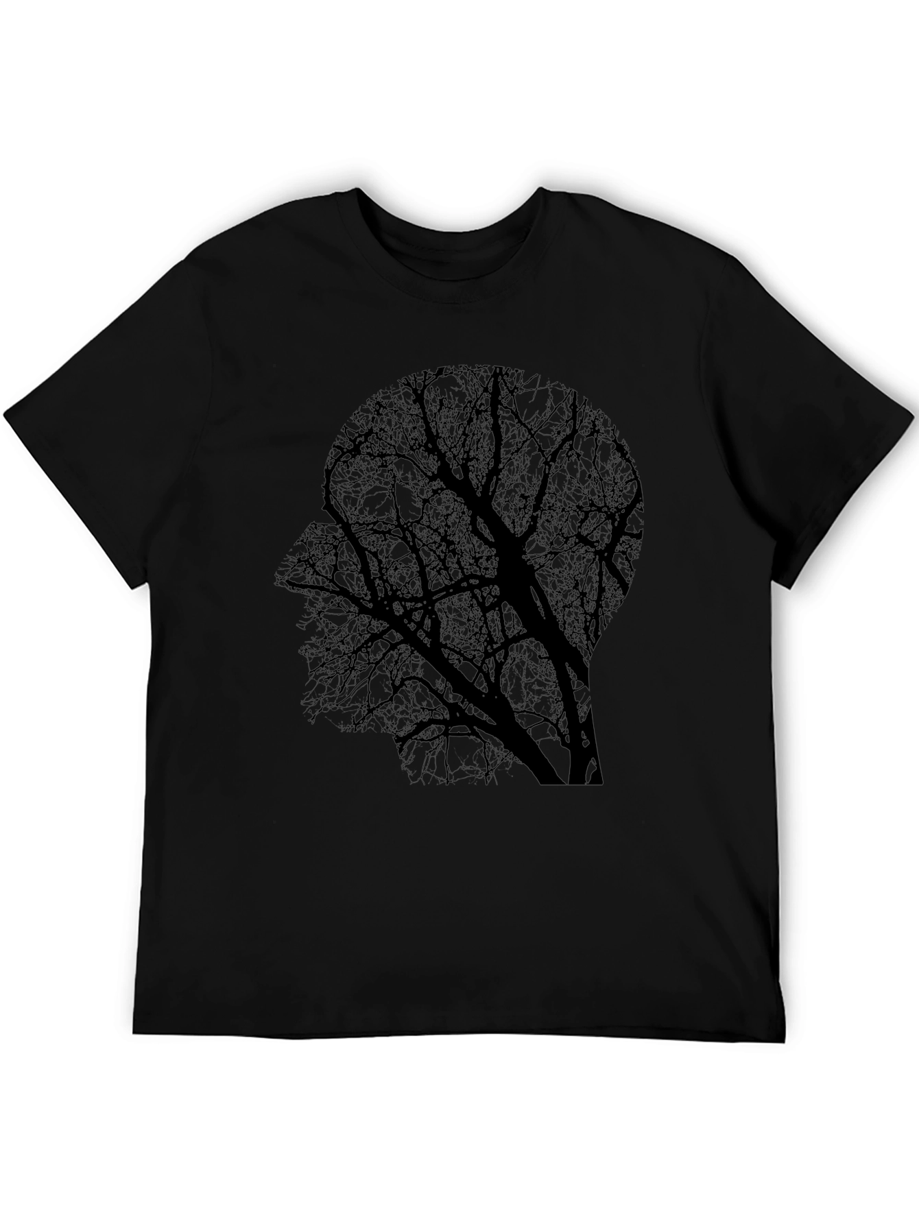 Silhouette Tree Graphic Tee - Black Cotton Blend