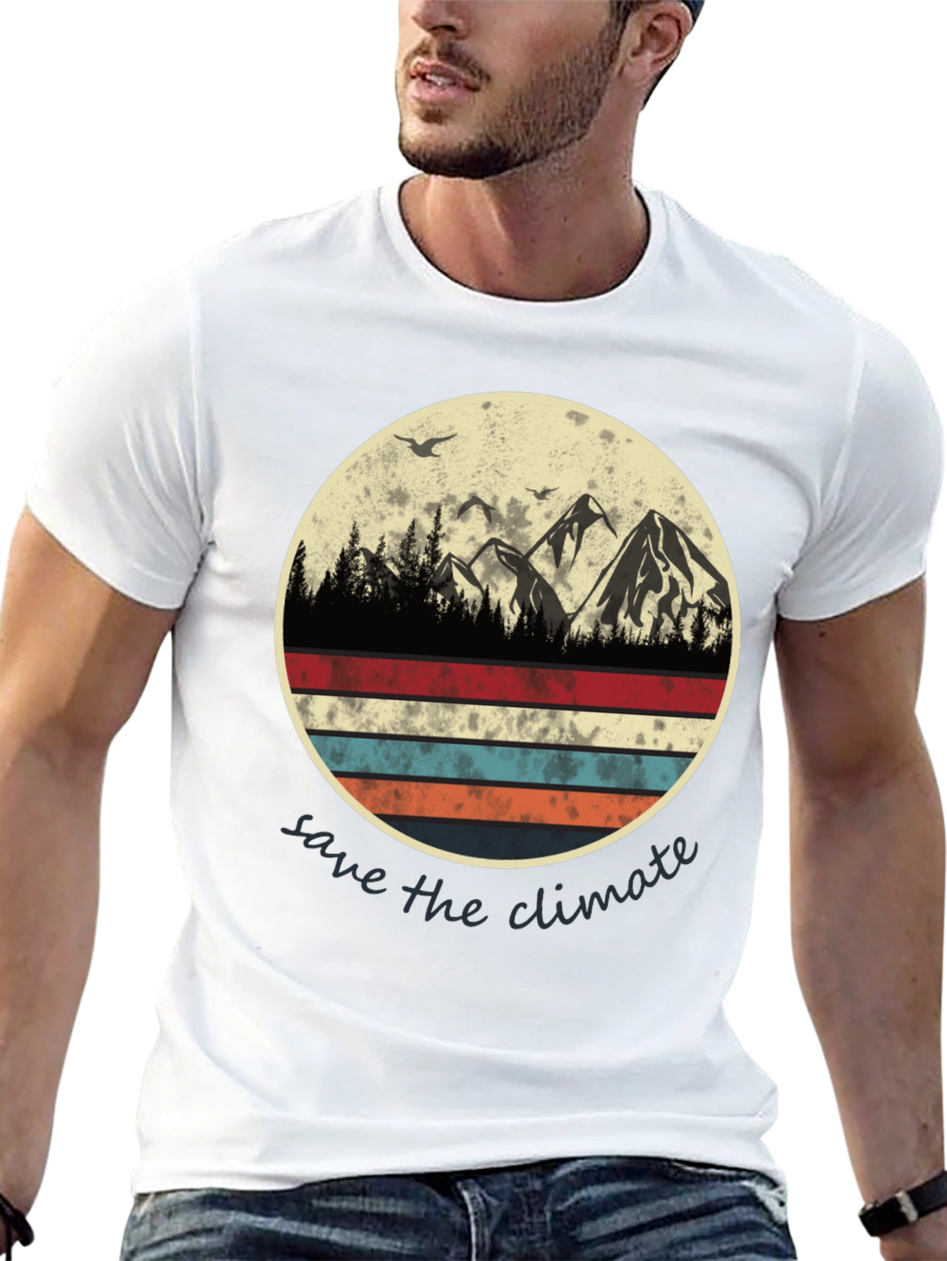 Save the Climate Graphic Tee - Mountain Scene