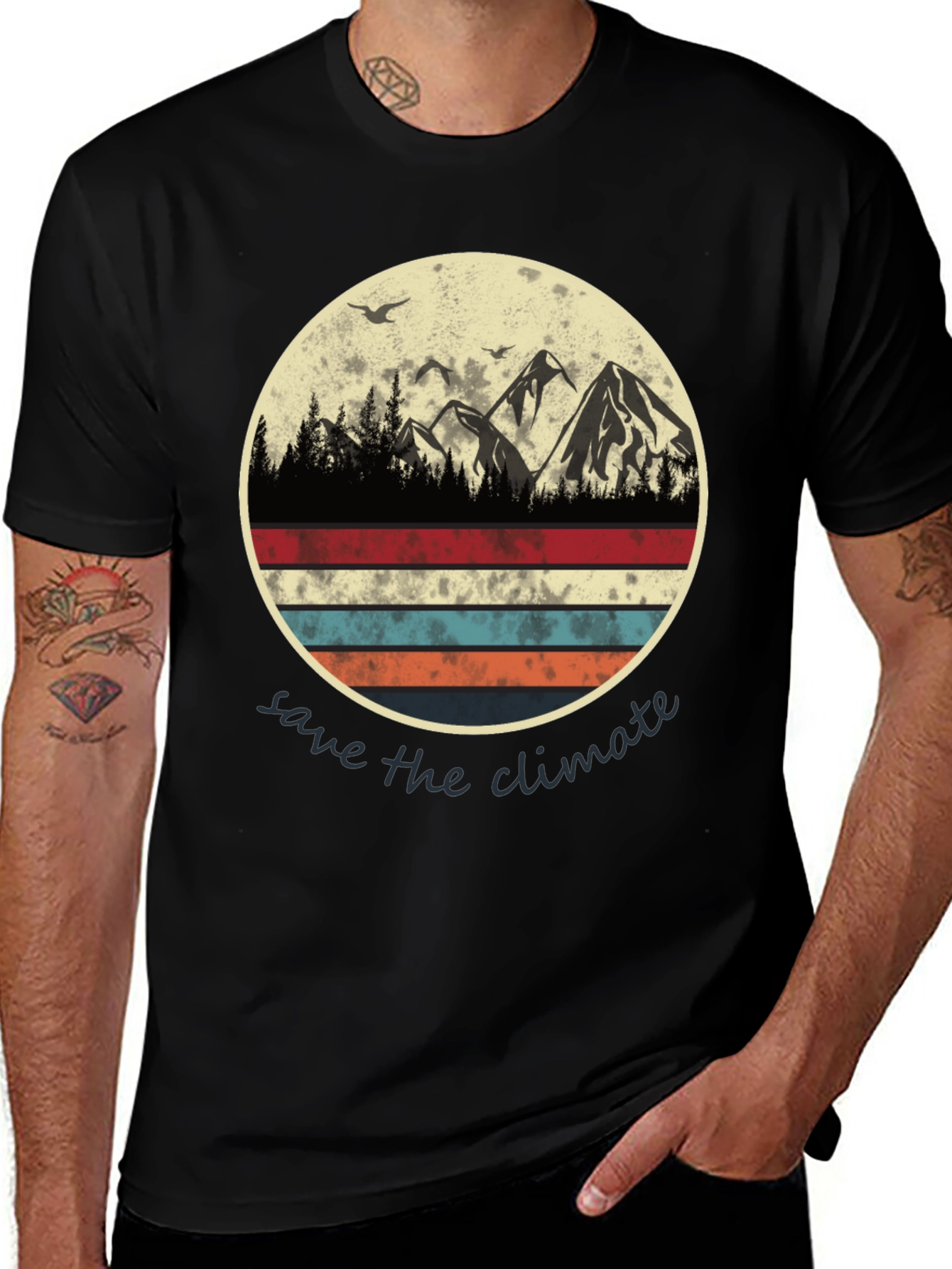 Save the Climate Graphic Tee - Mountain Scene