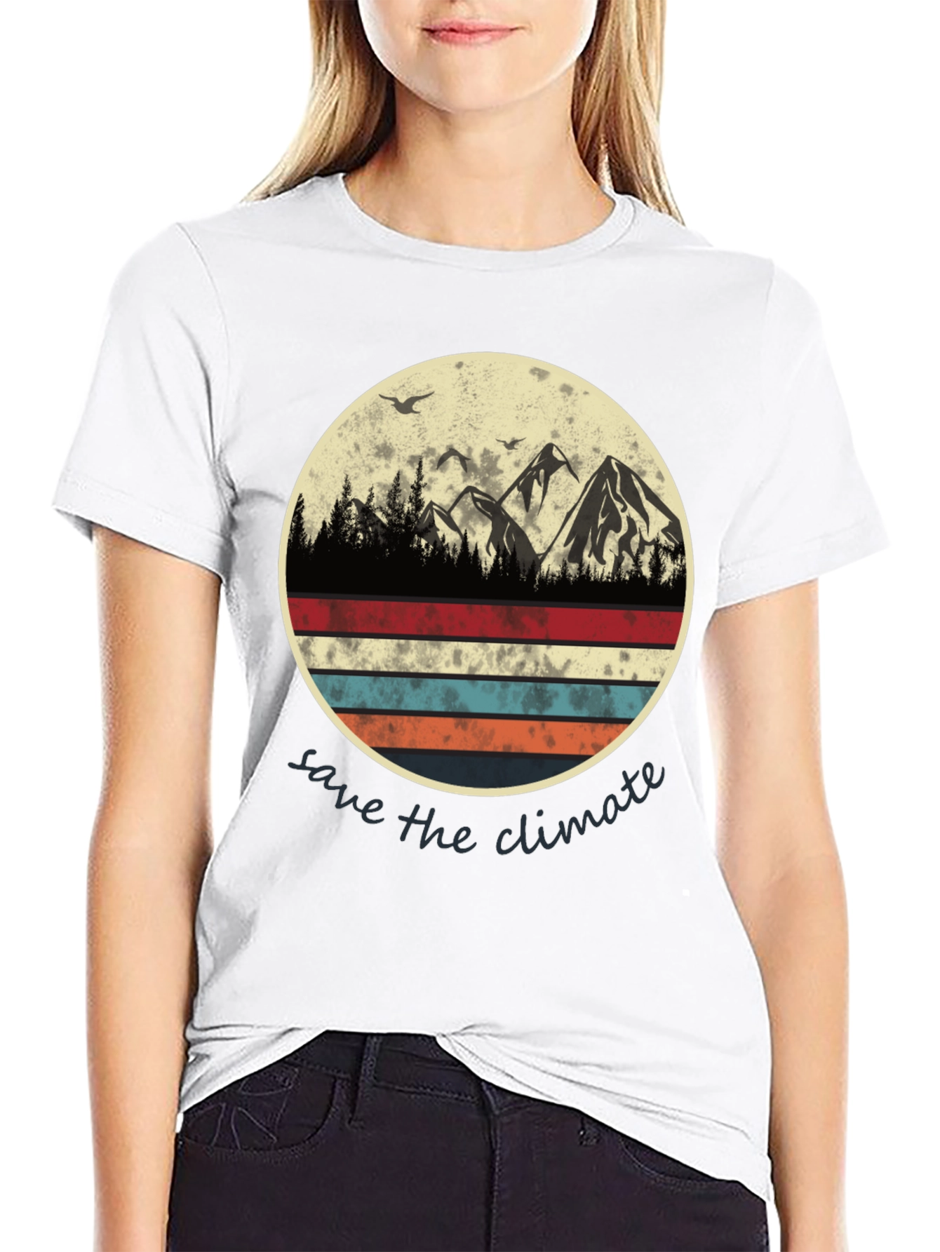 Save the Climate Graphic Tee - Mountain Scene