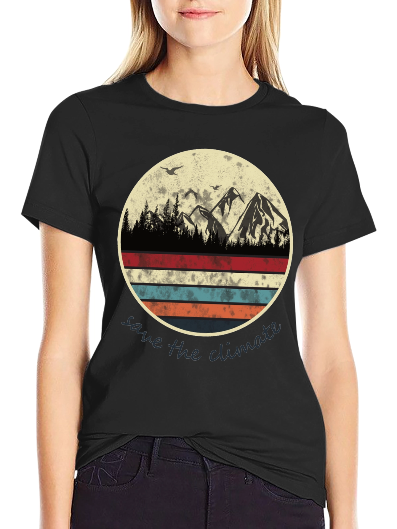 Save the Climate Graphic Tee - Mountain Scene