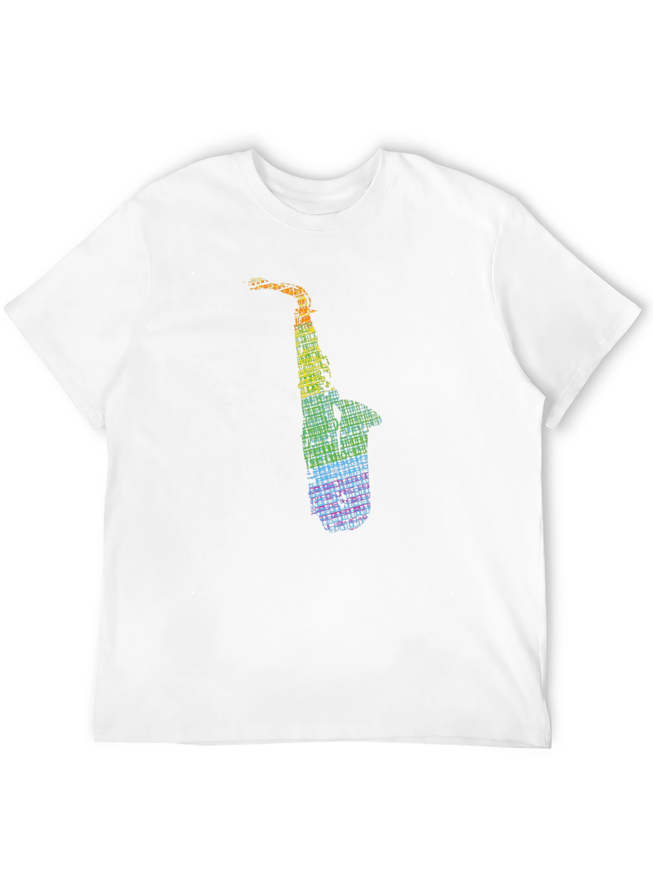 Rainbow Saxophone Graphic Tee - Music Lovers Shirt