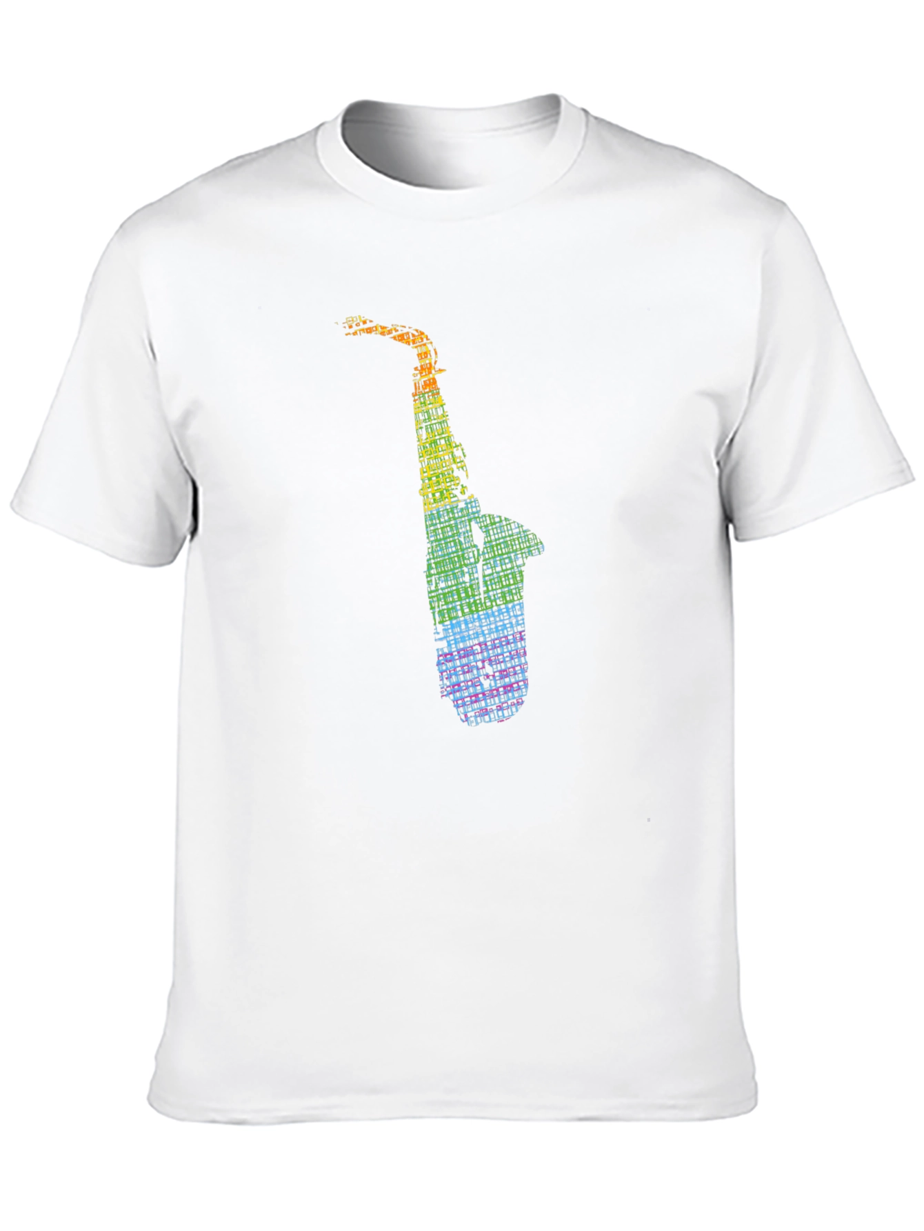 Rainbow Saxophone Graphic Tee - Music Lovers Shirt