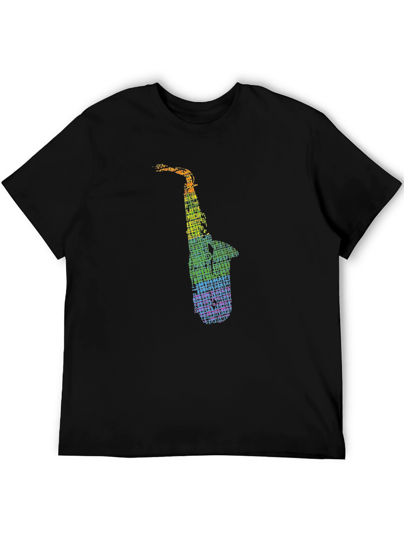 Rainbow Saxophone Graphic Tee - Music Lovers Shirt