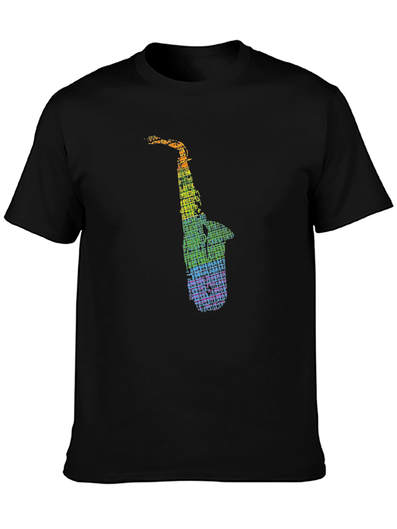 Rainbow Saxophone Graphic Tee - Music Lovers Shirt