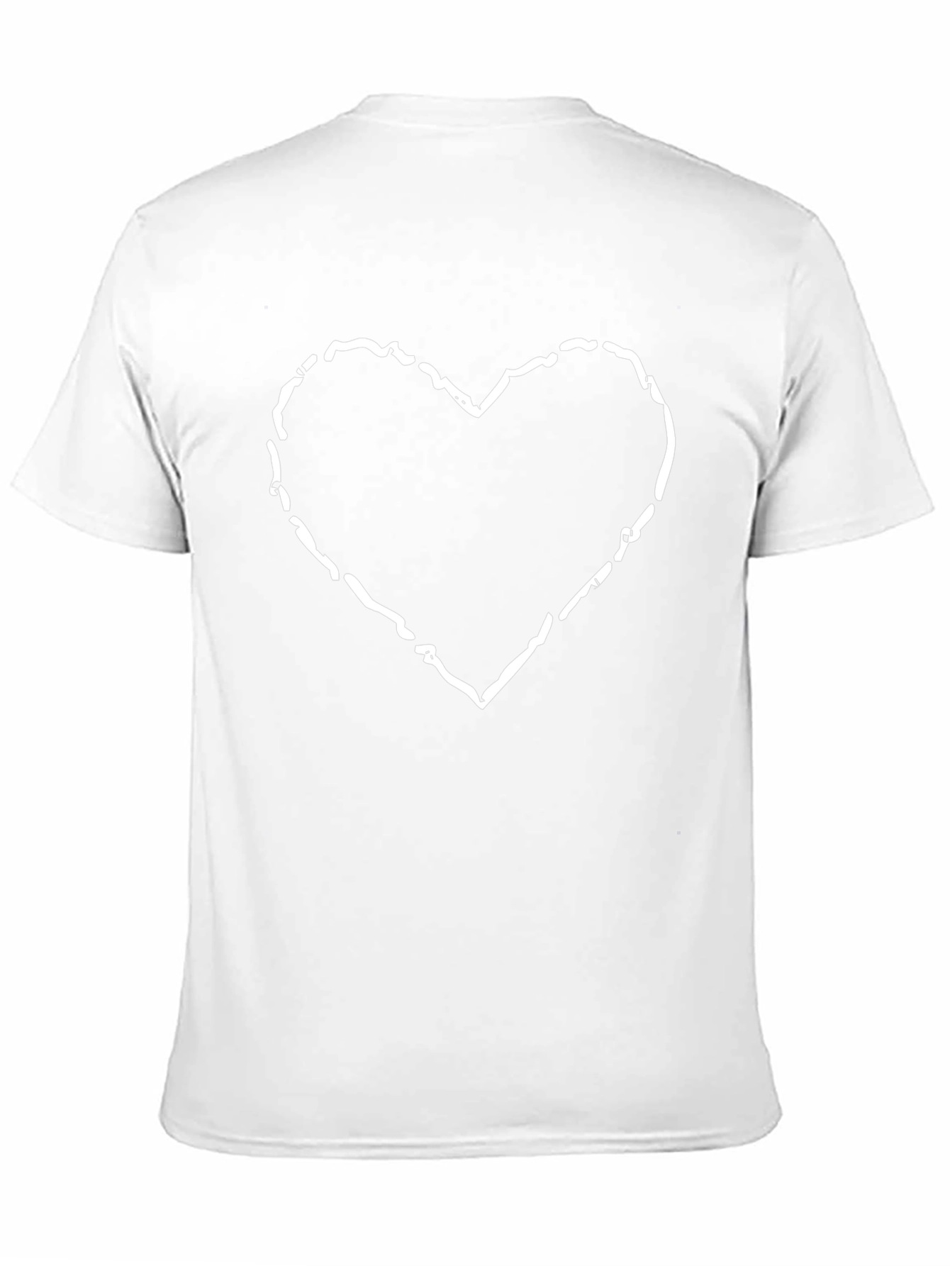 Heart Outline Graphic Tee - Black Cotton Casual